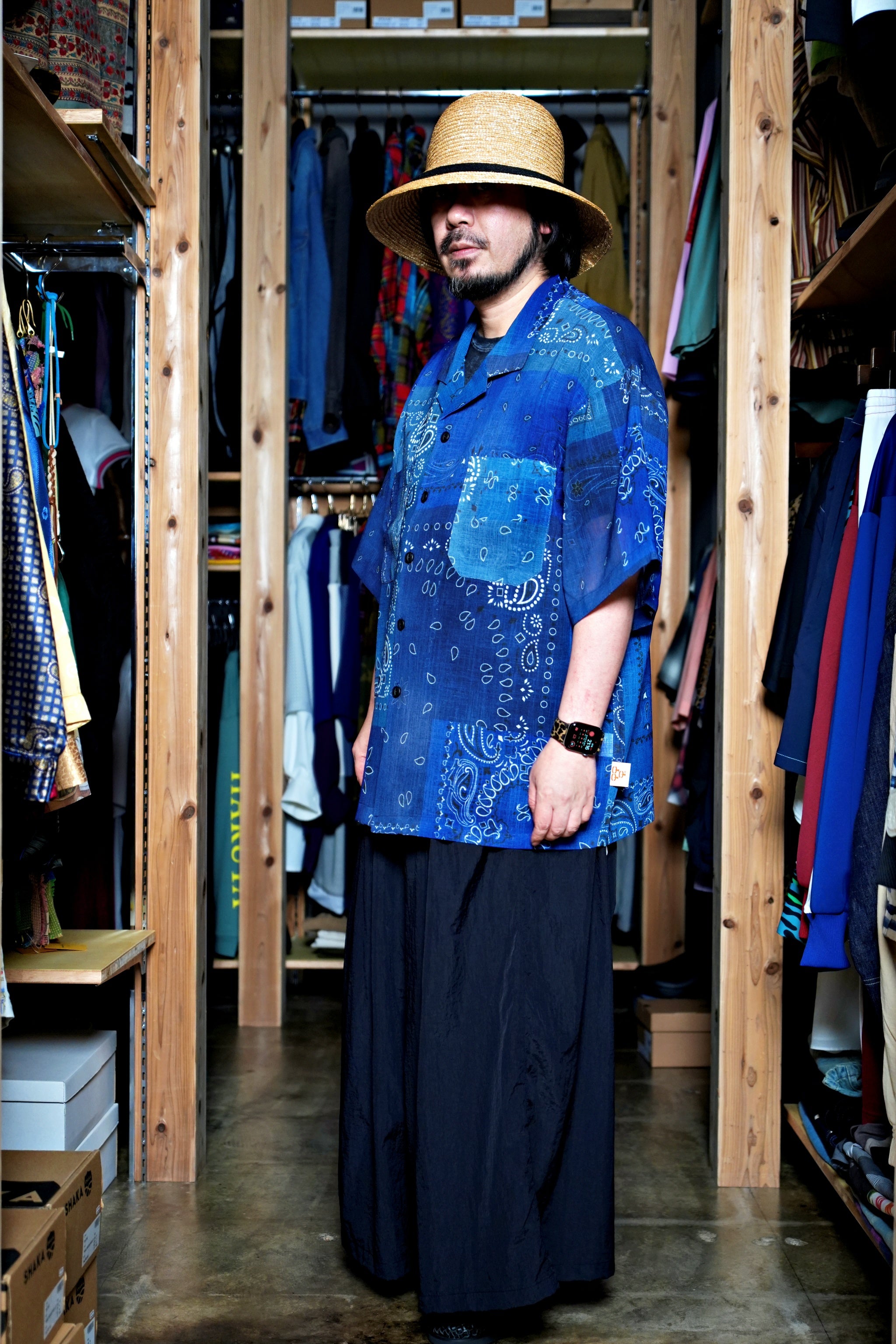 G62201_RB | BANDANA ALOHA SHIRTS-RB | COlor:Royal Blue【GORT_ゴート】