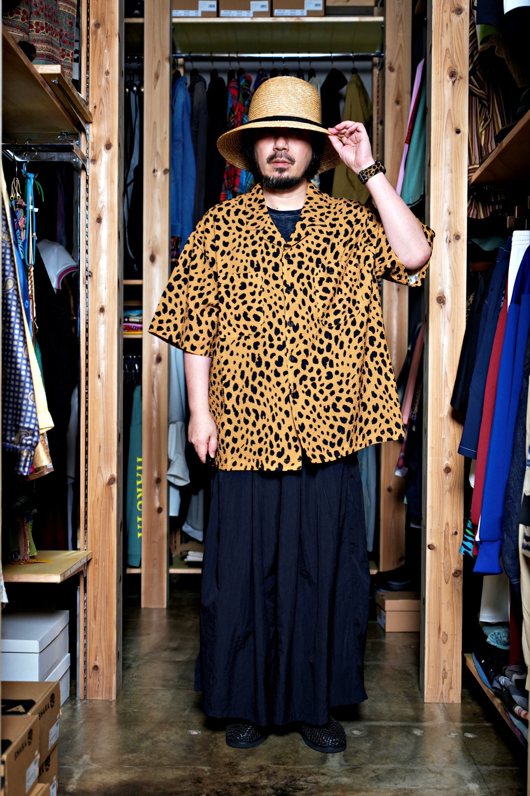 G62201_MU | LEOPARD ALOHA SHIRTS-MU | COlor:MUSTARD【GORT_ゴート】