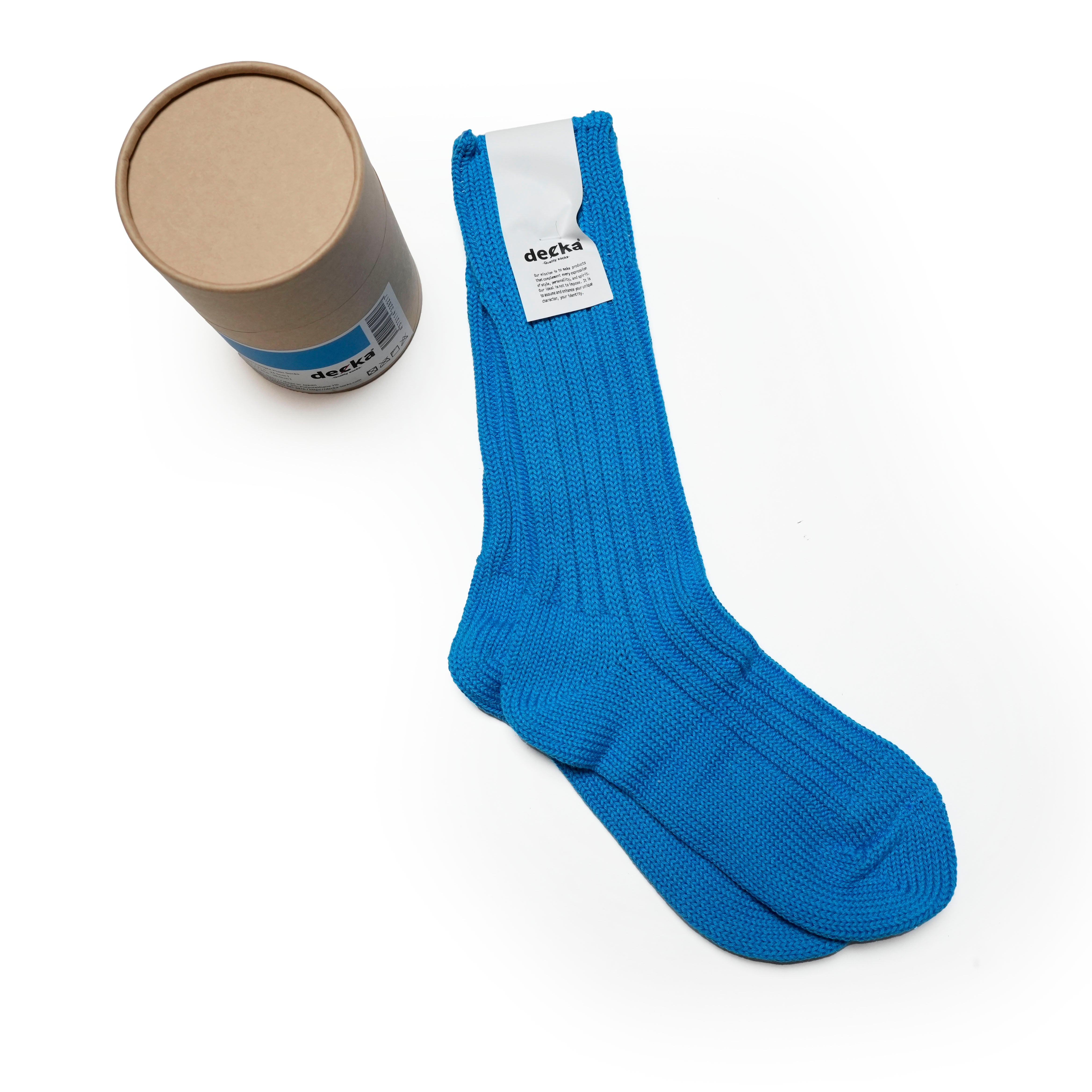 [de-01-4] Cased Heavyweight Plain Socks-4th Collection- | Color:Neon Blue【DECKA QUALITY SOCKS_デカクオリティソックス】【ネコポス選択可能】