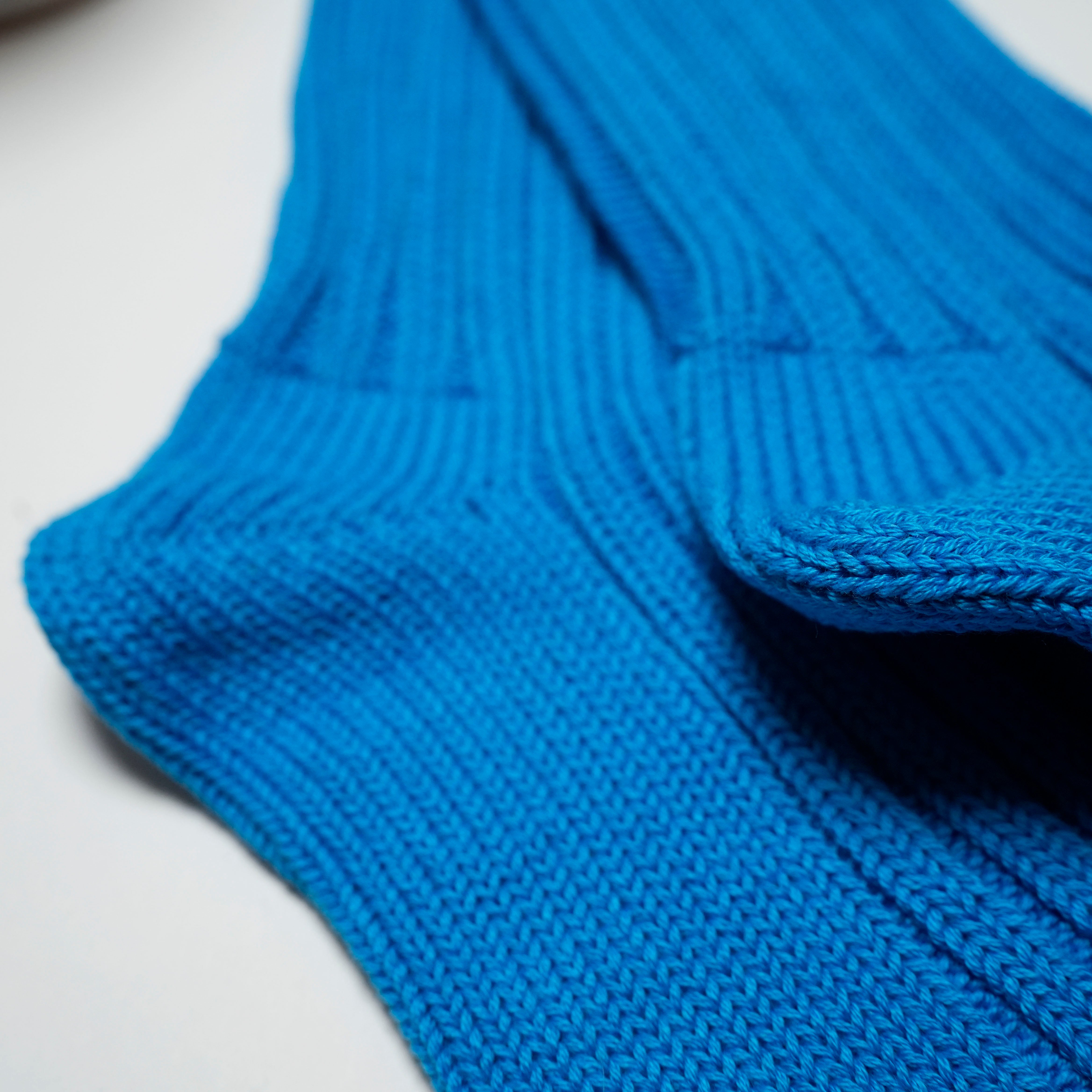 [de-01-4] Cased Heavyweight Plain Socks-4th Collection- | Color:Neon Blue【DECKA QUALITY SOCKS_デッカクオリティソックス】