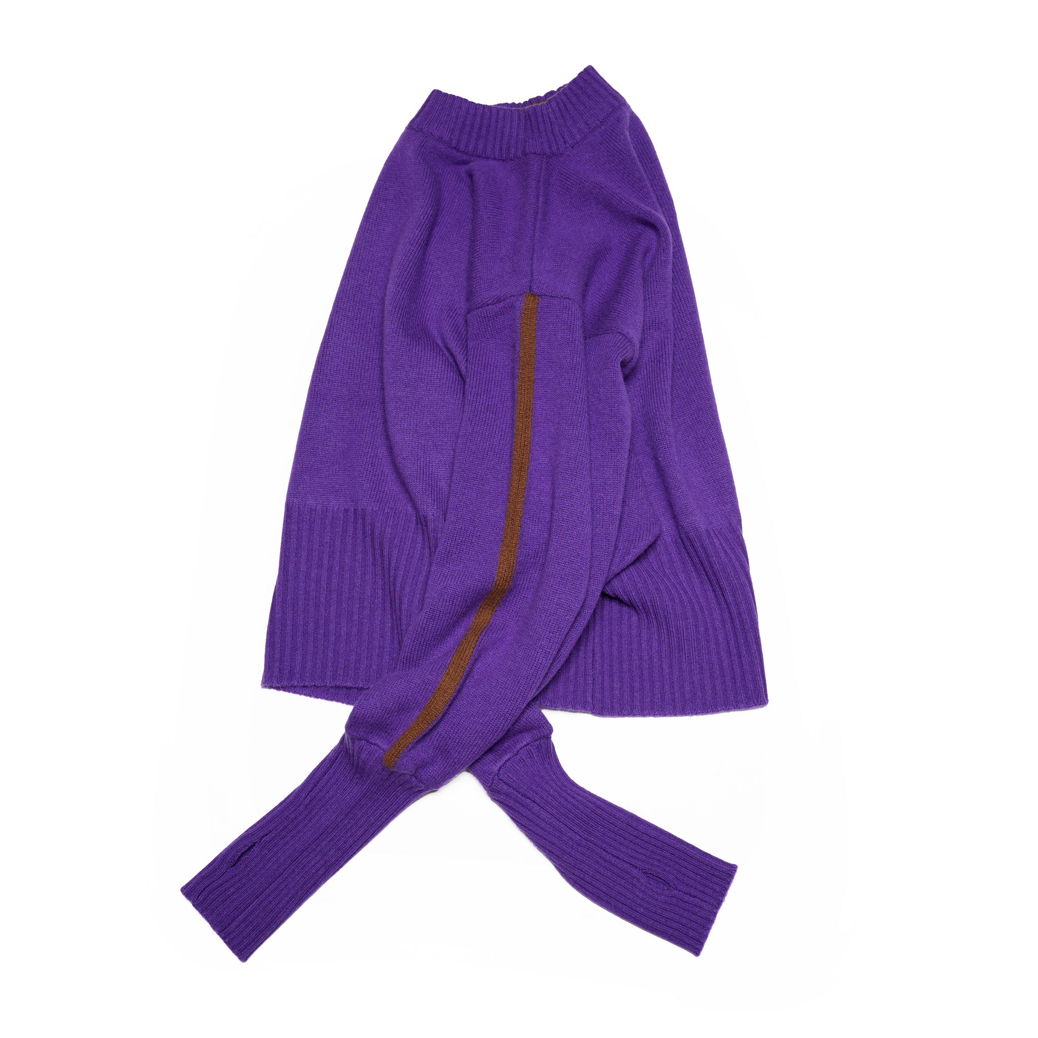 WHT24FKN4028_PURPLE | sleeve line knit | Color:Purple【WHYTO_ホワイト】