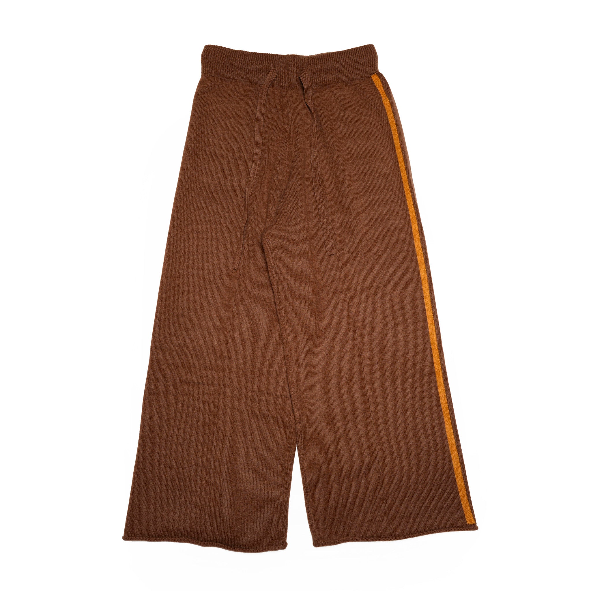 WHT24FKN4029 | side line knit pants – Brown | WHYTO