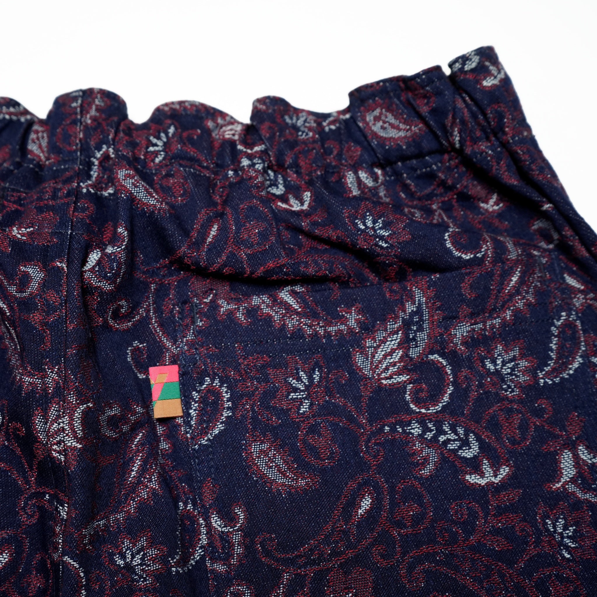 VOO-SPG-143 | Indigo Paisley EZ Shorts | Color:Indigo Red Paisley  | SIze:Queen/King【VOO_ヴォー】