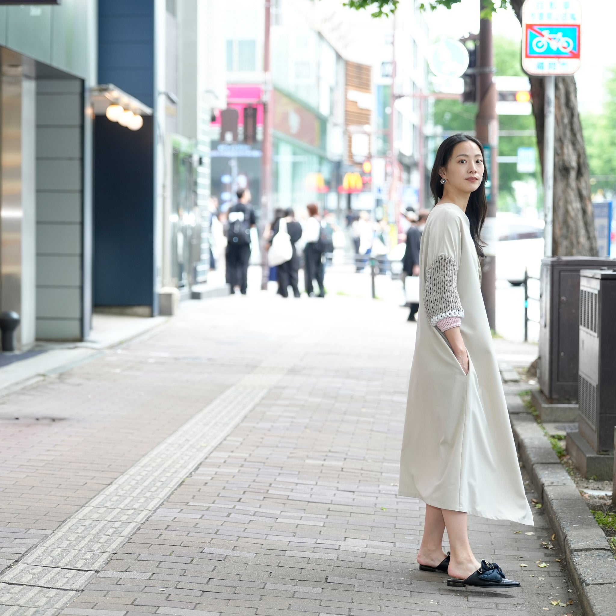 BSD25SS-02_Beige | Loose Sleeve Military One-piece | Color:Beige【BEDSIDEDRAMA_ベッドサイドドラマ】