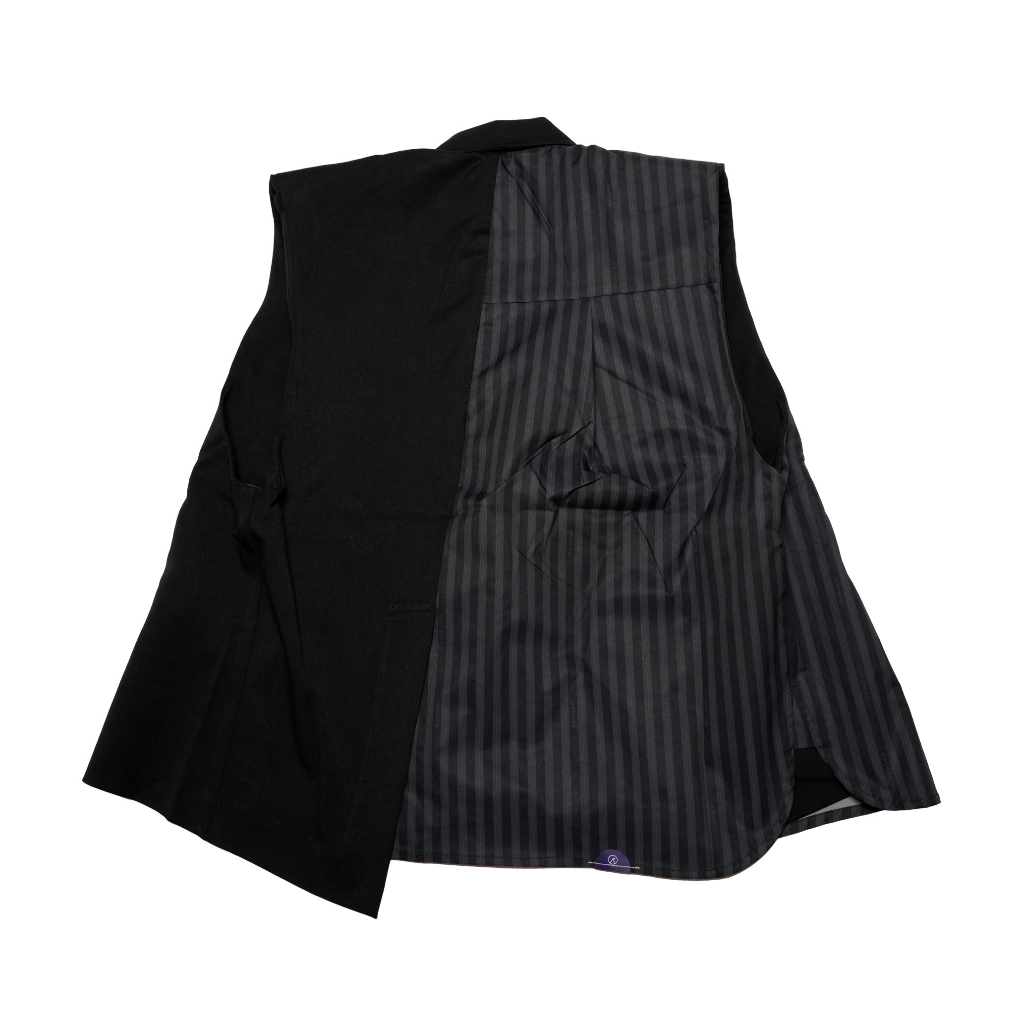 SNS24-RE-C01 | SeRE：ETA asymmetrical vest - BLACK 【SEIVSON_セイブソン】