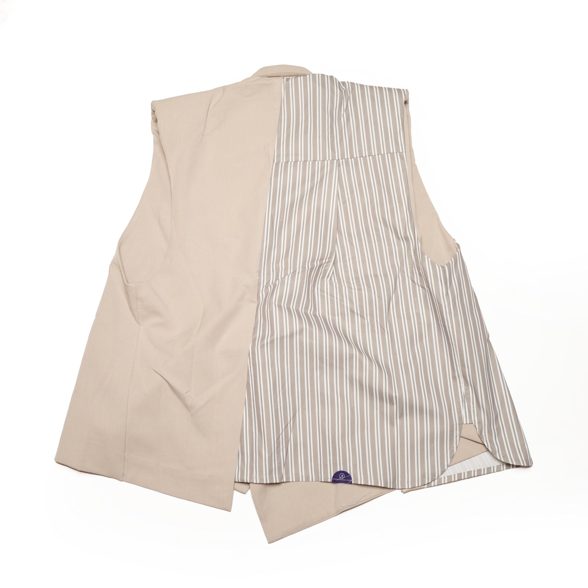 SNS24-RE-C01 | SeRE：ETA asymmetrical vest - Beige【SEIVSON_セイブソン】