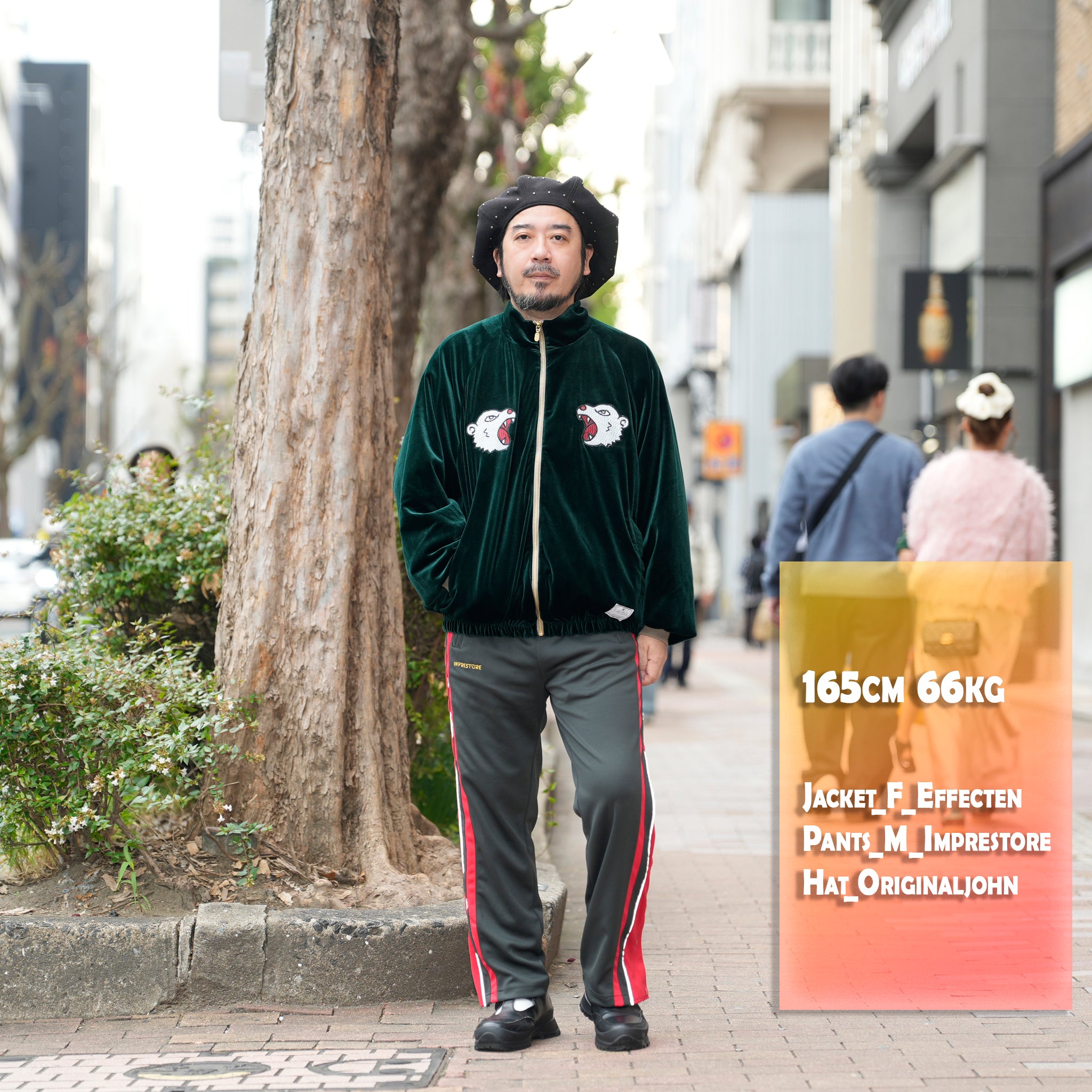 ef404-08 | Suka velour high neck jacket | Color:Wine/Green【EFFECTEN_エフェクテン】