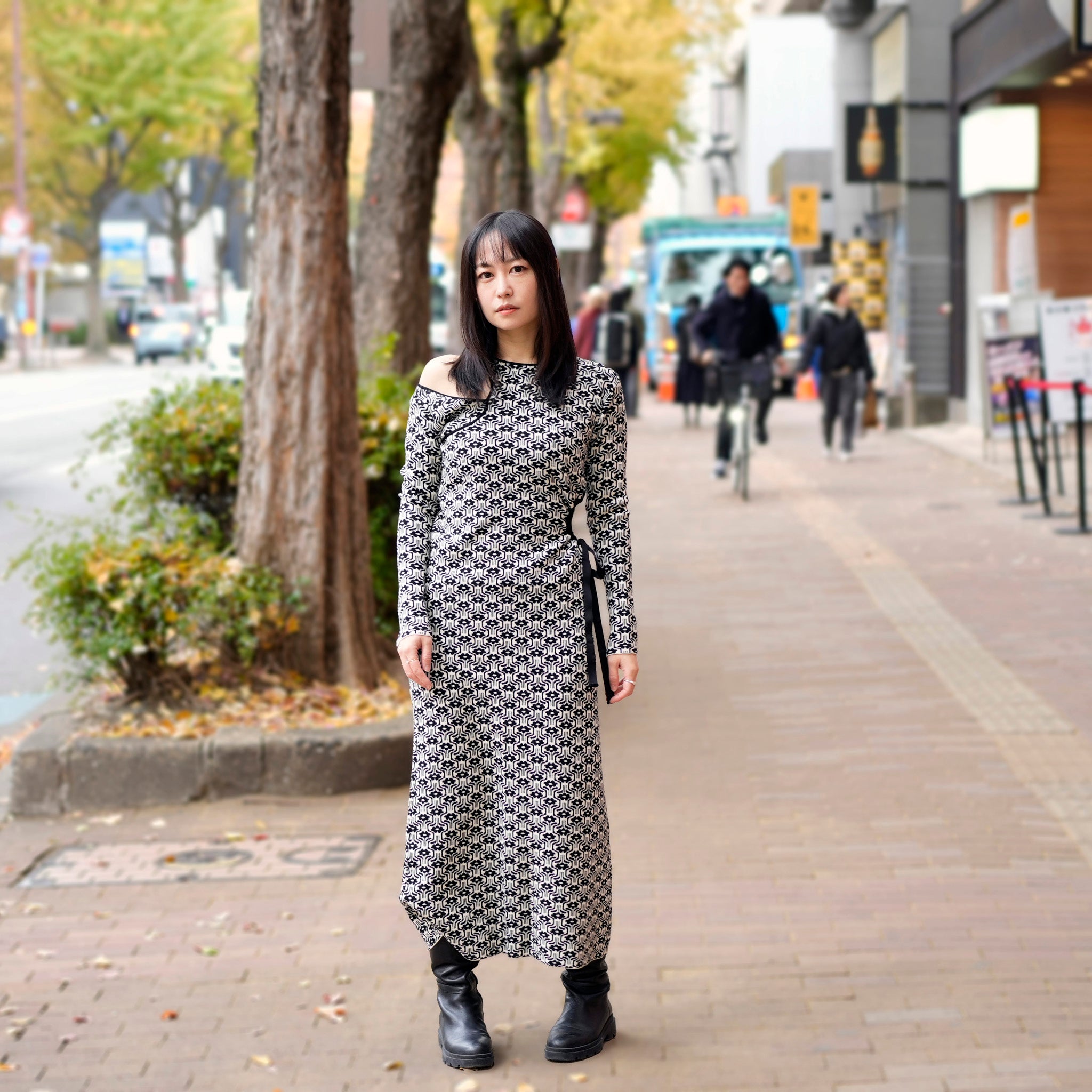 Art Knit Dress | Color:Geometry【AMBERGLEAM_アンバーグリーム】| 1149131218g