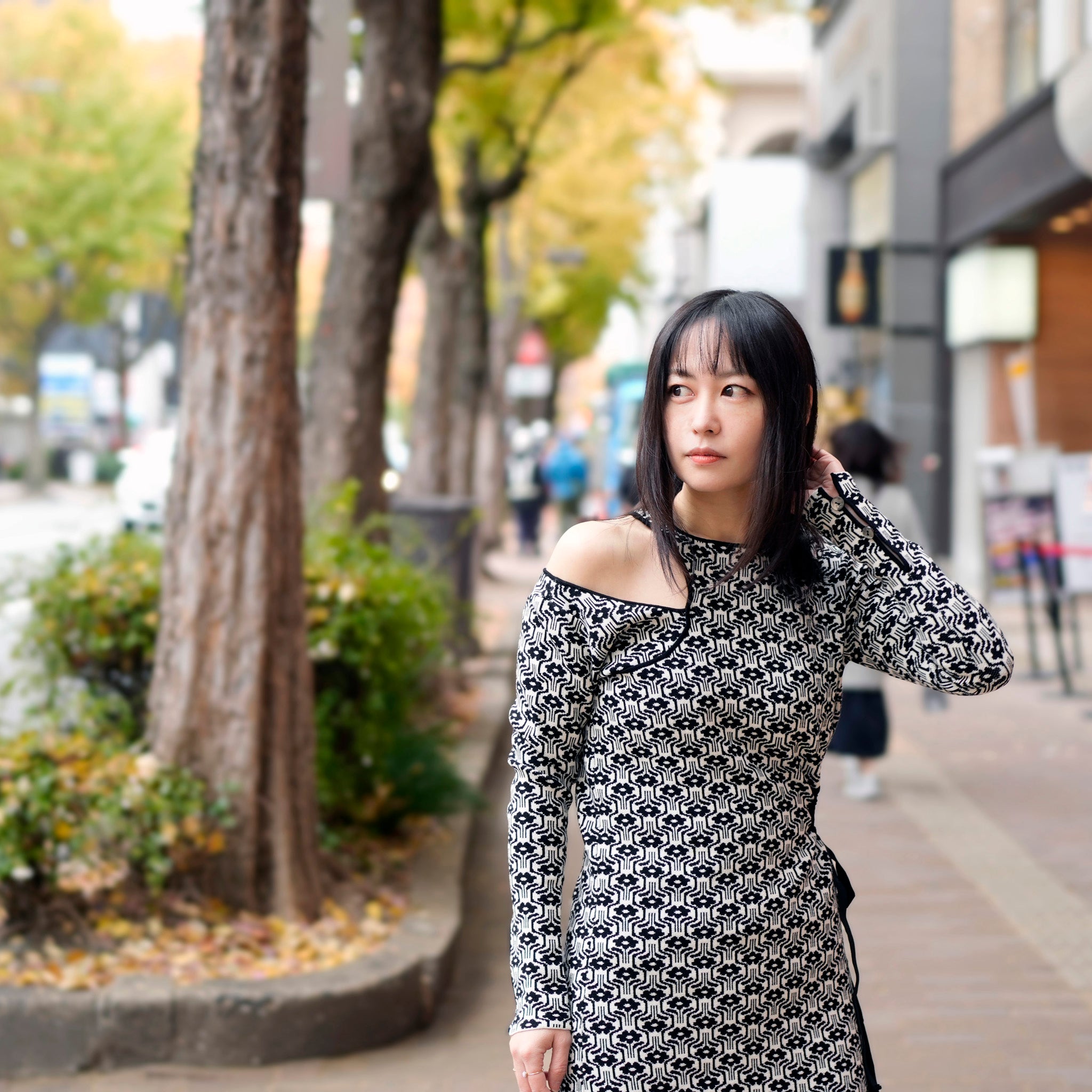 Art Knit Dress | Color:Geometry【AMBERGLEAM_アンバーグリーム】| 1149131218g