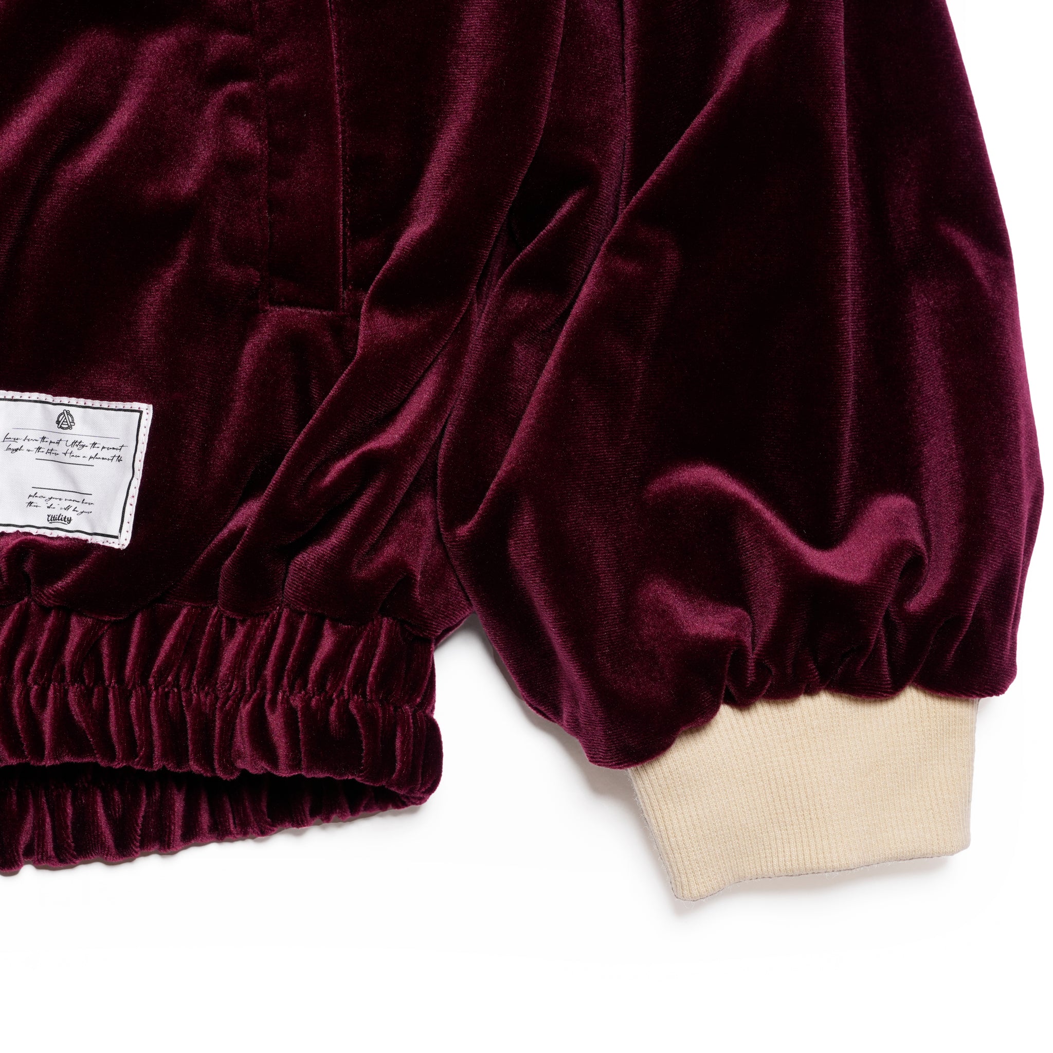 ef404-08 | Suka velour high neck jacket | Color:Wine/Green【EFFECTEN_エフェクテン】