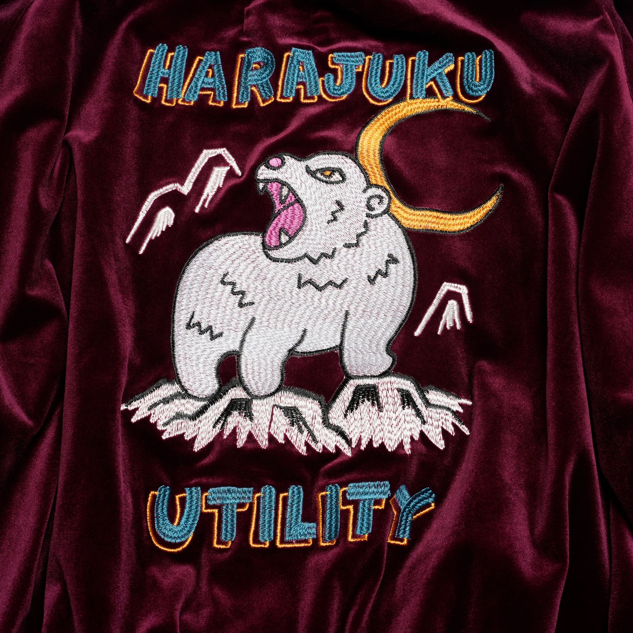 ef404-08 | Suka velour high neck jacket | Color:Wine/Green【EFFECTEN_エフェクテン】