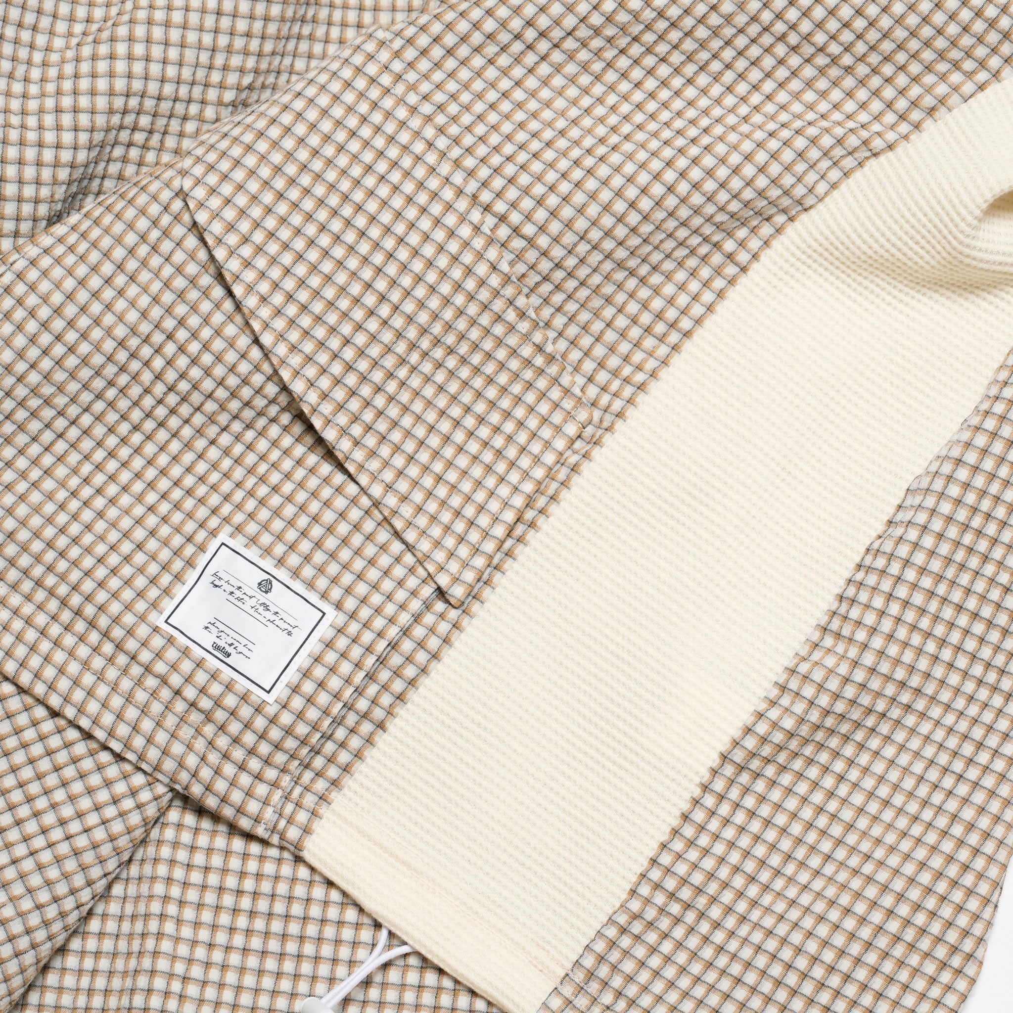 ef404-04 | Check half zip hoodie| Color:Cream【EFFECTEN_エフェクテン】