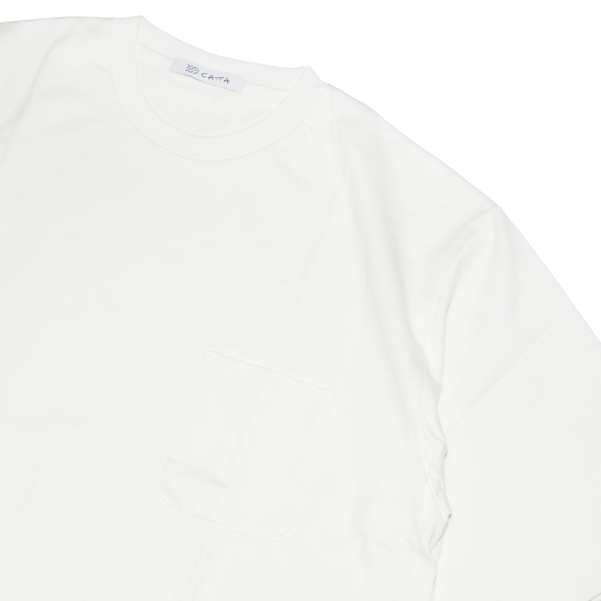 HCPN-02_White | AMERICAN CREW NECK PKT T-SHIRT-BALANCIRCULAR | Color:White【CATTA SHIRTS_カッタ シャツ】