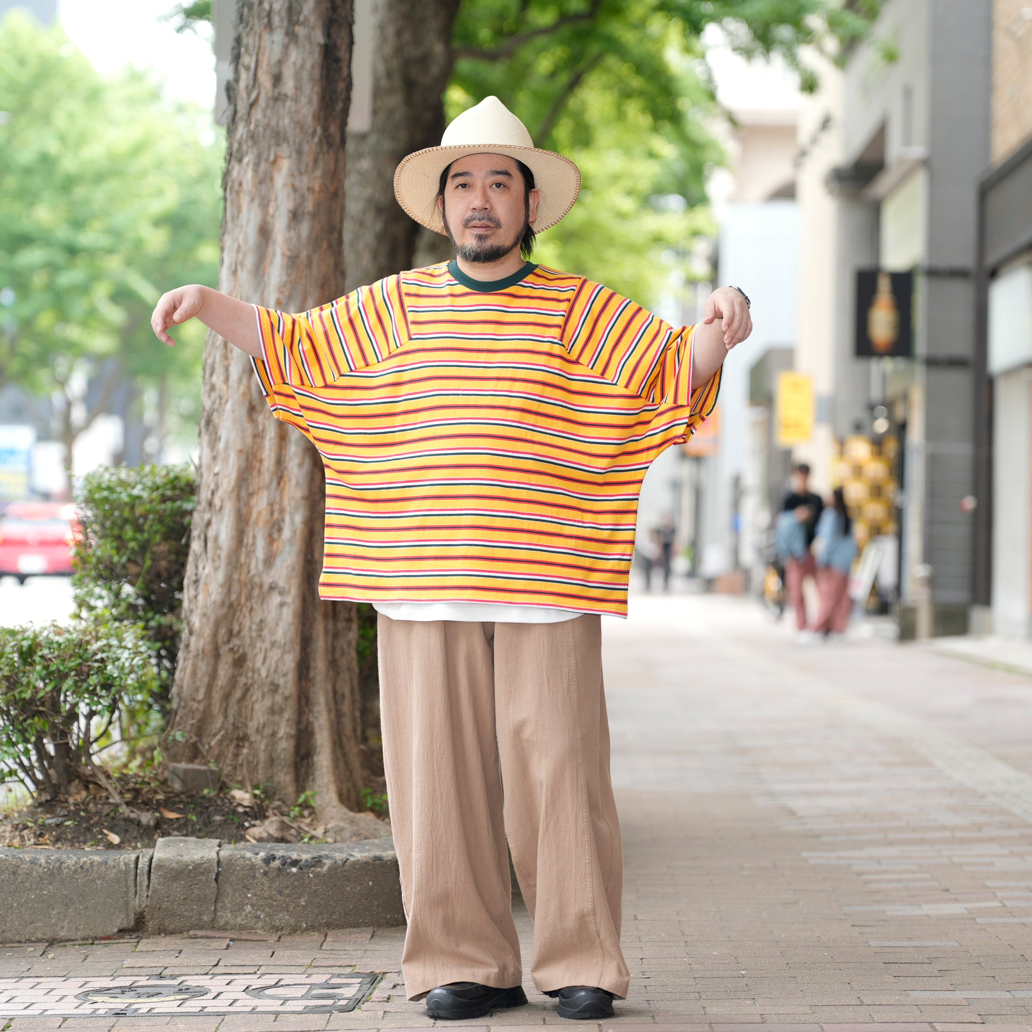 Border Panel Daily T-Shirt | Color:Yellow【AMBERGLEAM_アンバーグリーム】| 1297151411_y