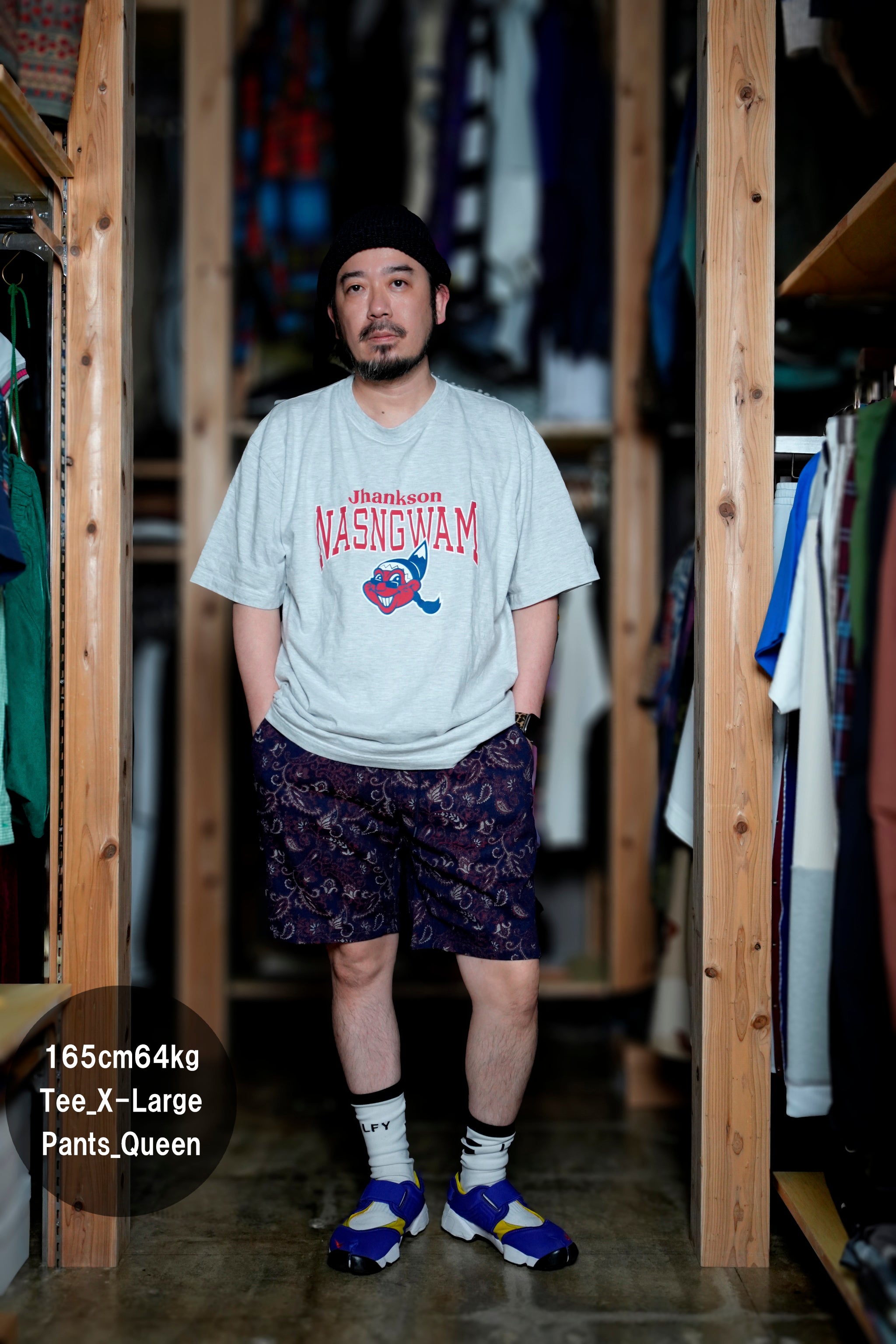 JC2484907 | Nasngwam.×Jhanksn PARK TEE | Color:Navy / Ash Gray【NASNGWAM_ナスングワム】