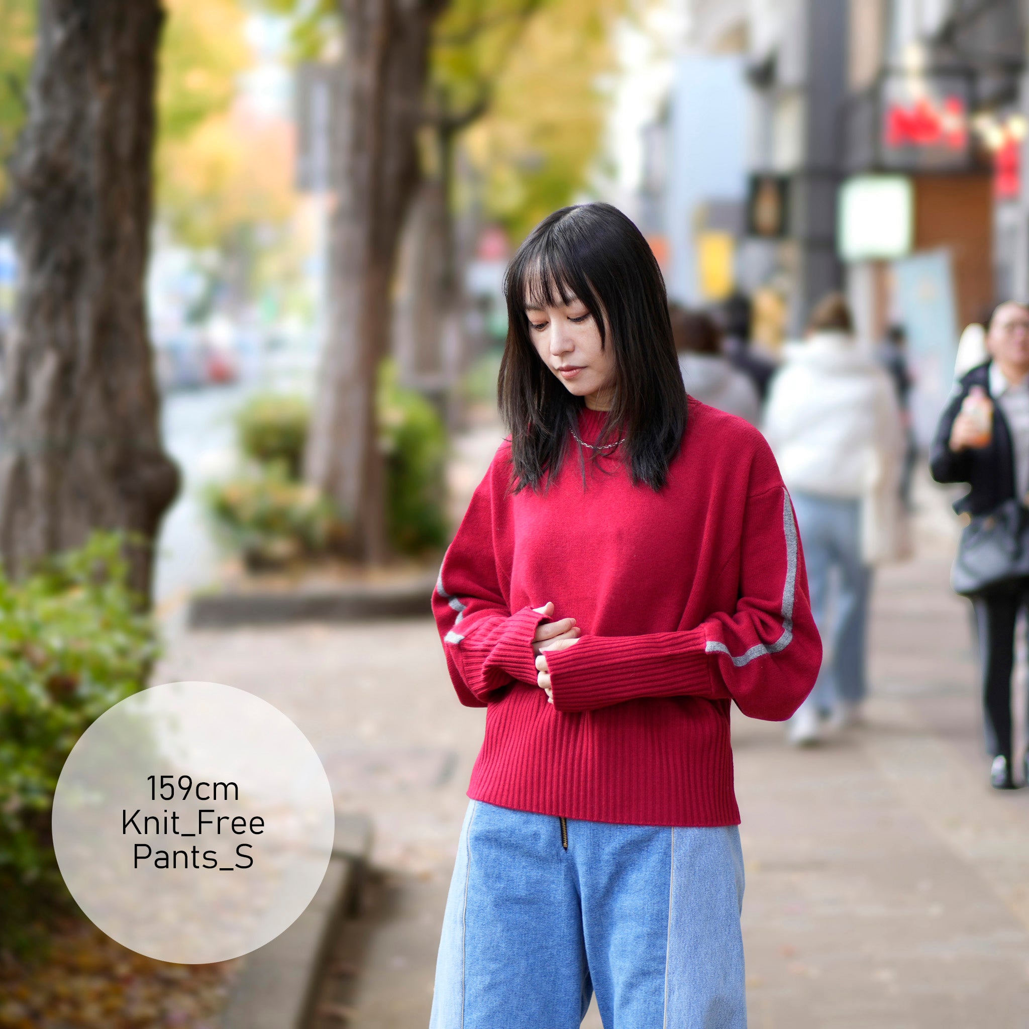 Sleeve line knit – Red | WHYTO