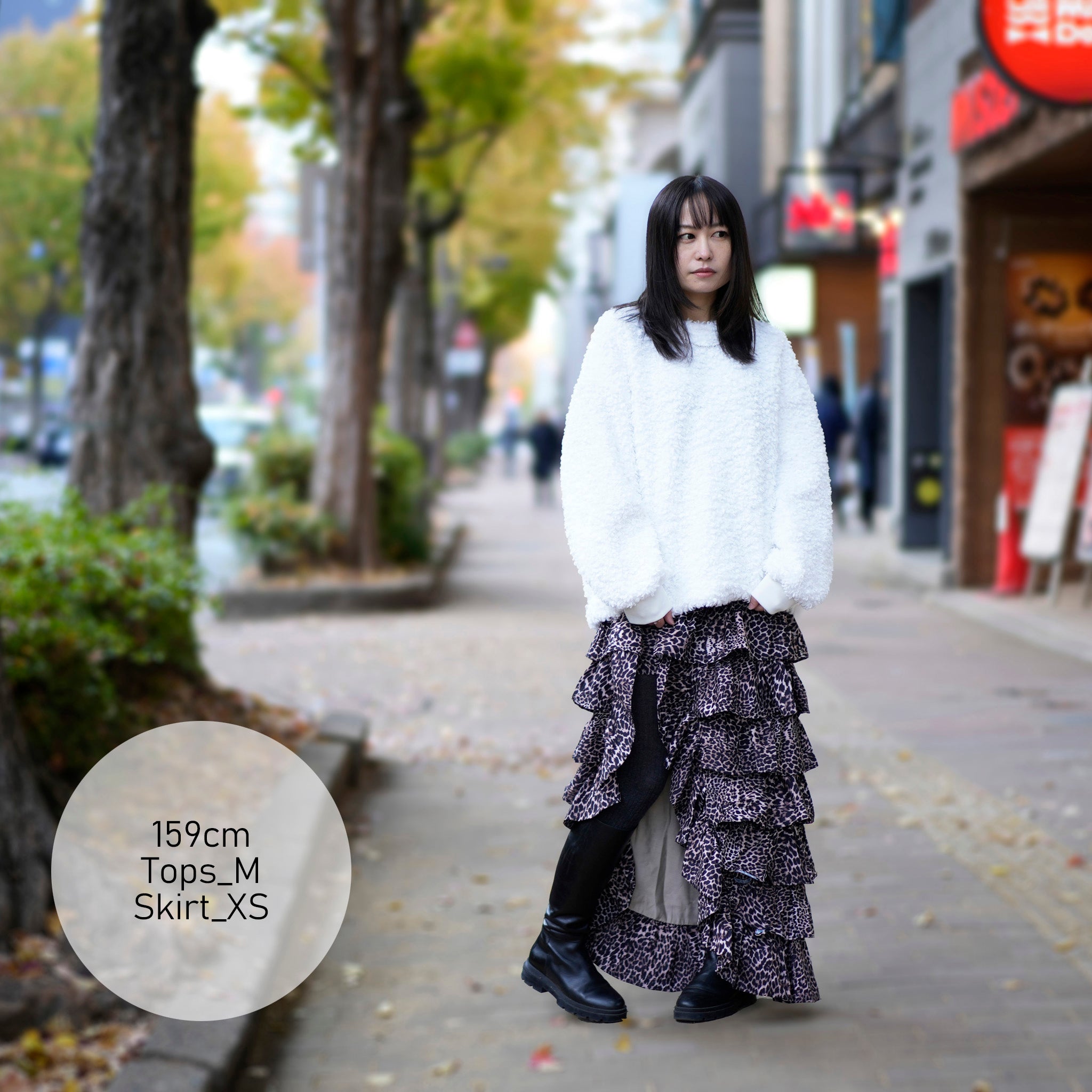 31SJ00SK444BRN | Lennox Leopard Ruffle Skirt | Color:Brown【SISTER JANE_シスタージェーン】