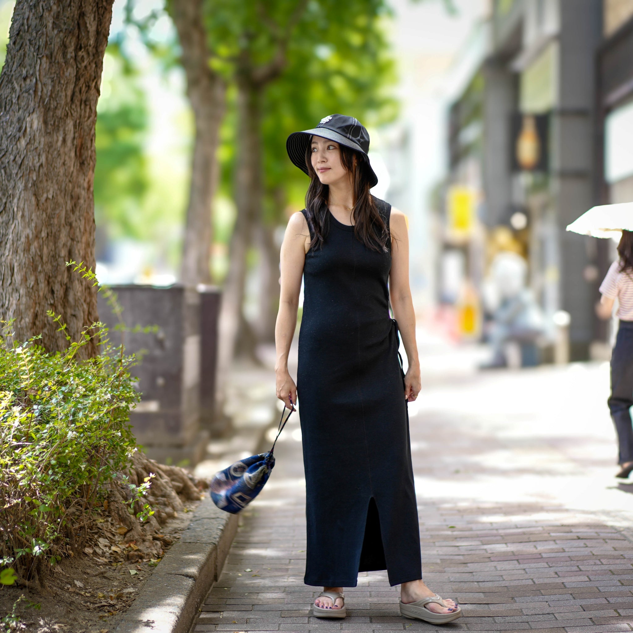 Embroidered Logo Hat 刺繍ロゴハット | Color:Black/Natural | Size:Free【AMBERGLEAM_アンバーグリーム】| 1194141322