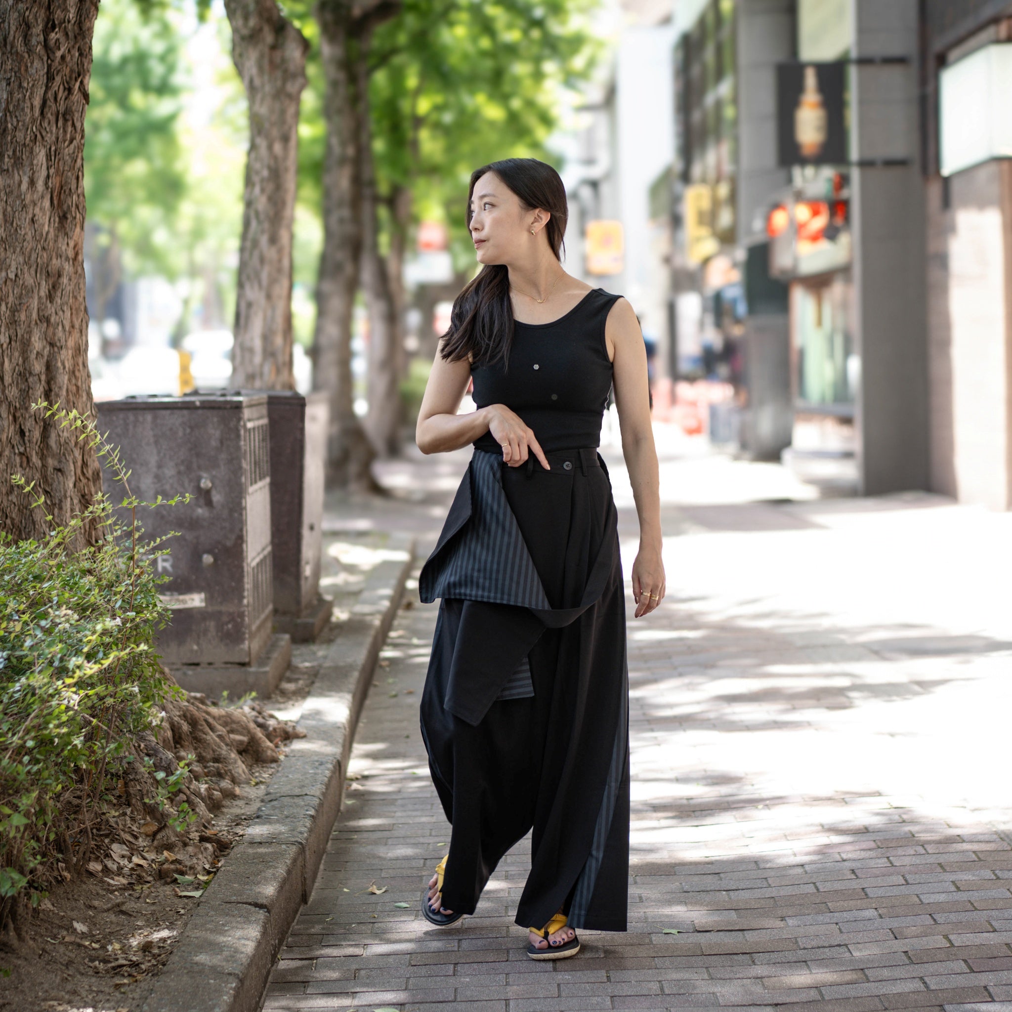 SNS24-RE-P02 | SeRE：SOP trousers -BLACK 【SEIVSON_セイブソン】【archive】