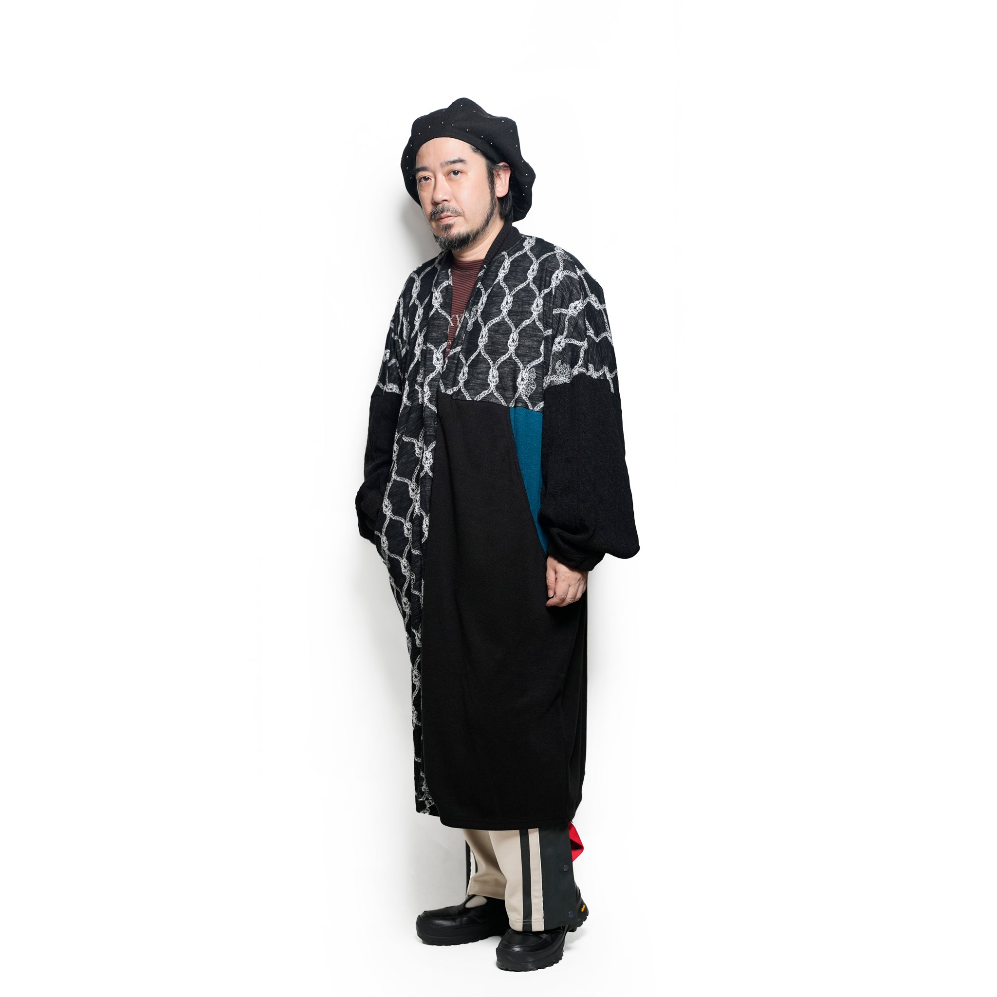 Origin Jacquard Mix Gawn | Color_Black | No_bsd25aw-10_black【BEDSIDEDRAMA_ベッドサイドドラマ】