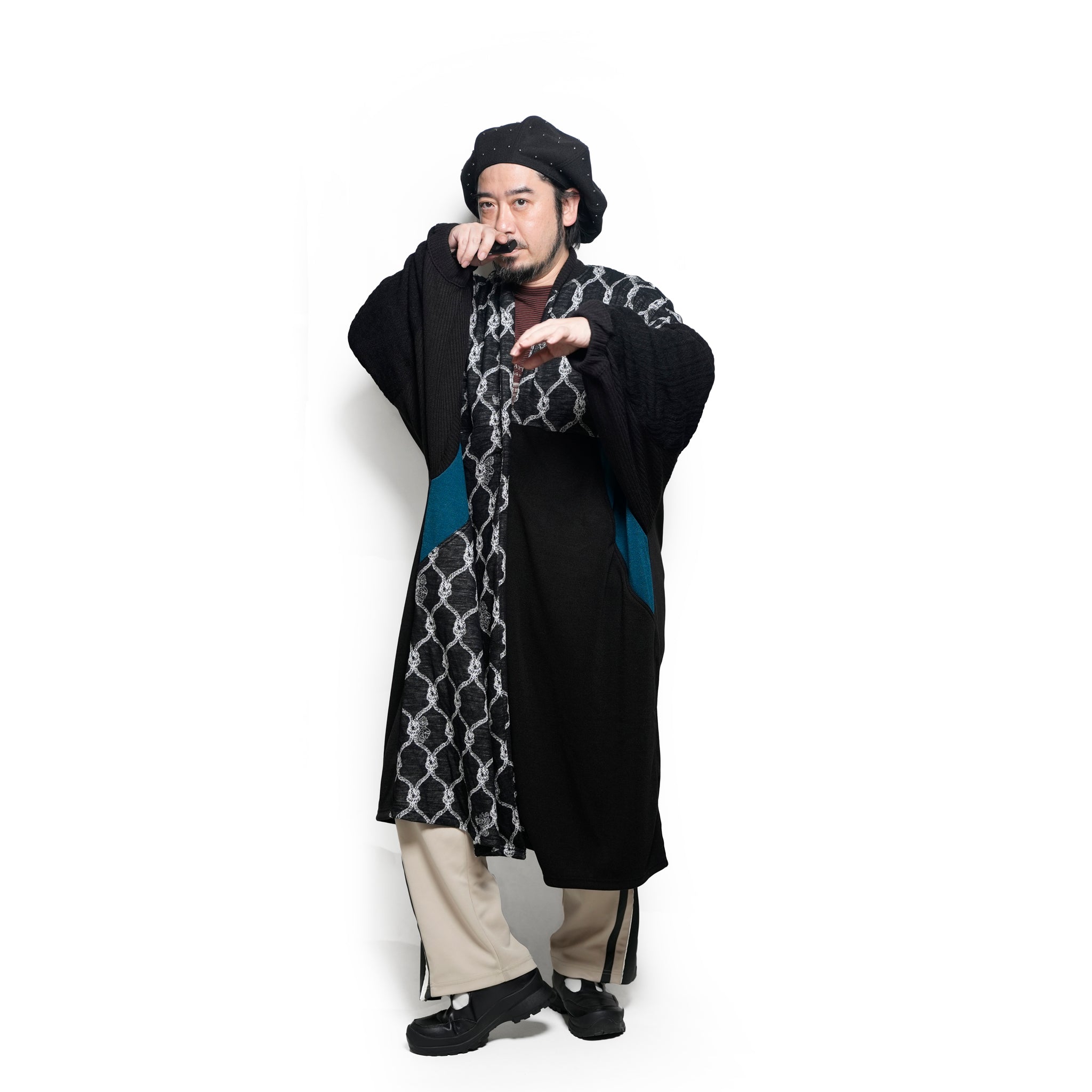 Origin Jacquard Mix Gawn | Color_Black | No_bsd25aw-10_black【BEDSIDEDRAMA_ベッドサイドドラマ】