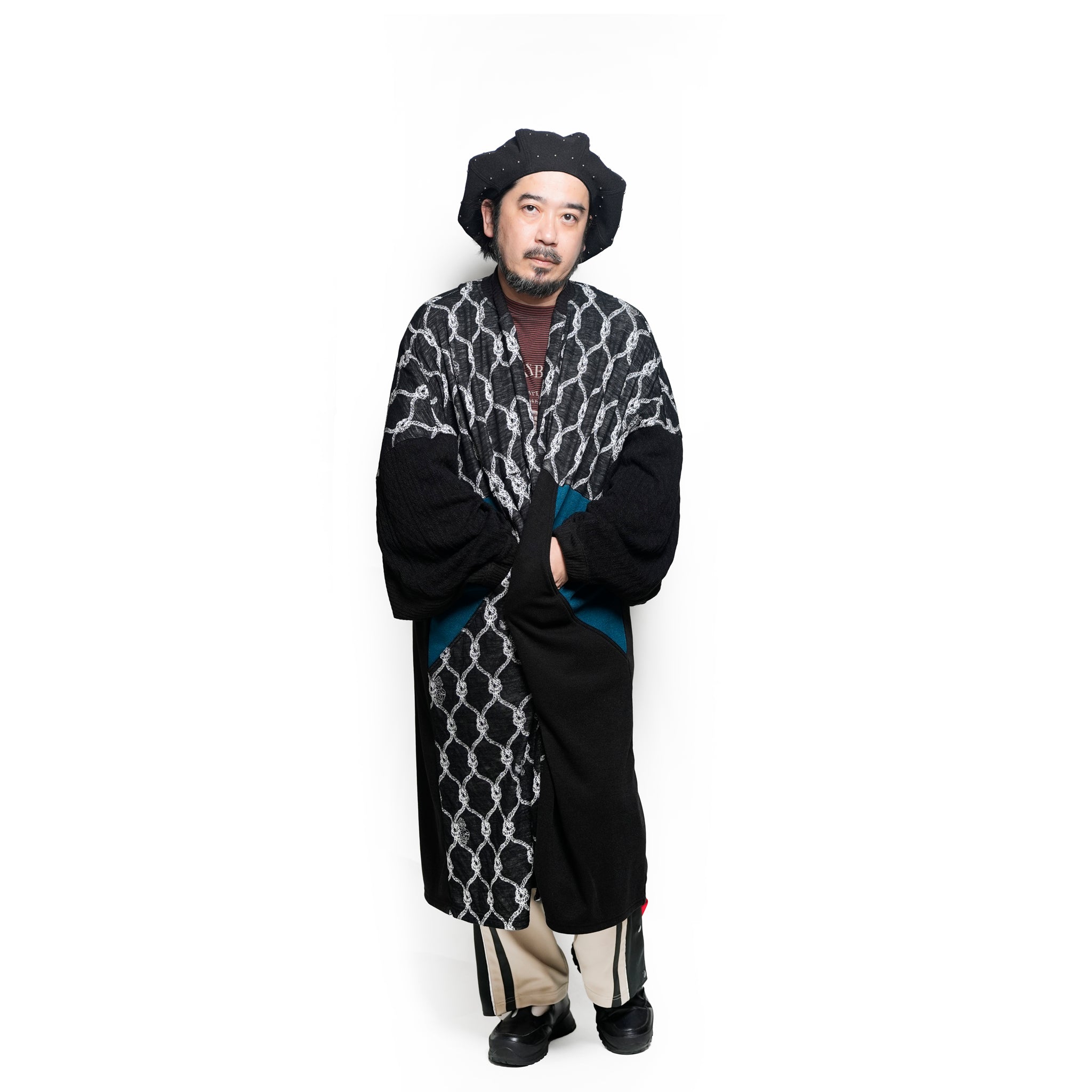Origin Jacquard Mix Gawn | Color_Black | No_bsd25aw-10_black【BEDSIDEDRAMA_ベッドサイドドラマ】