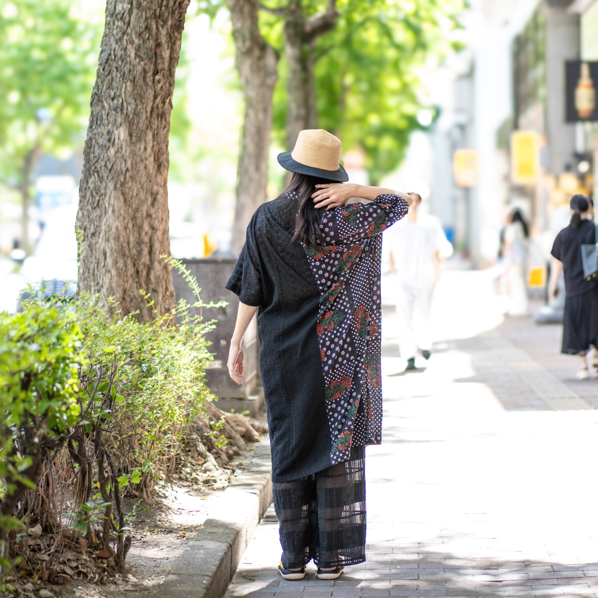 G62203_BK | VINTAGE PATCHWORK LONG SHIRT-BK | COlor:Black【GORT_ゴート】