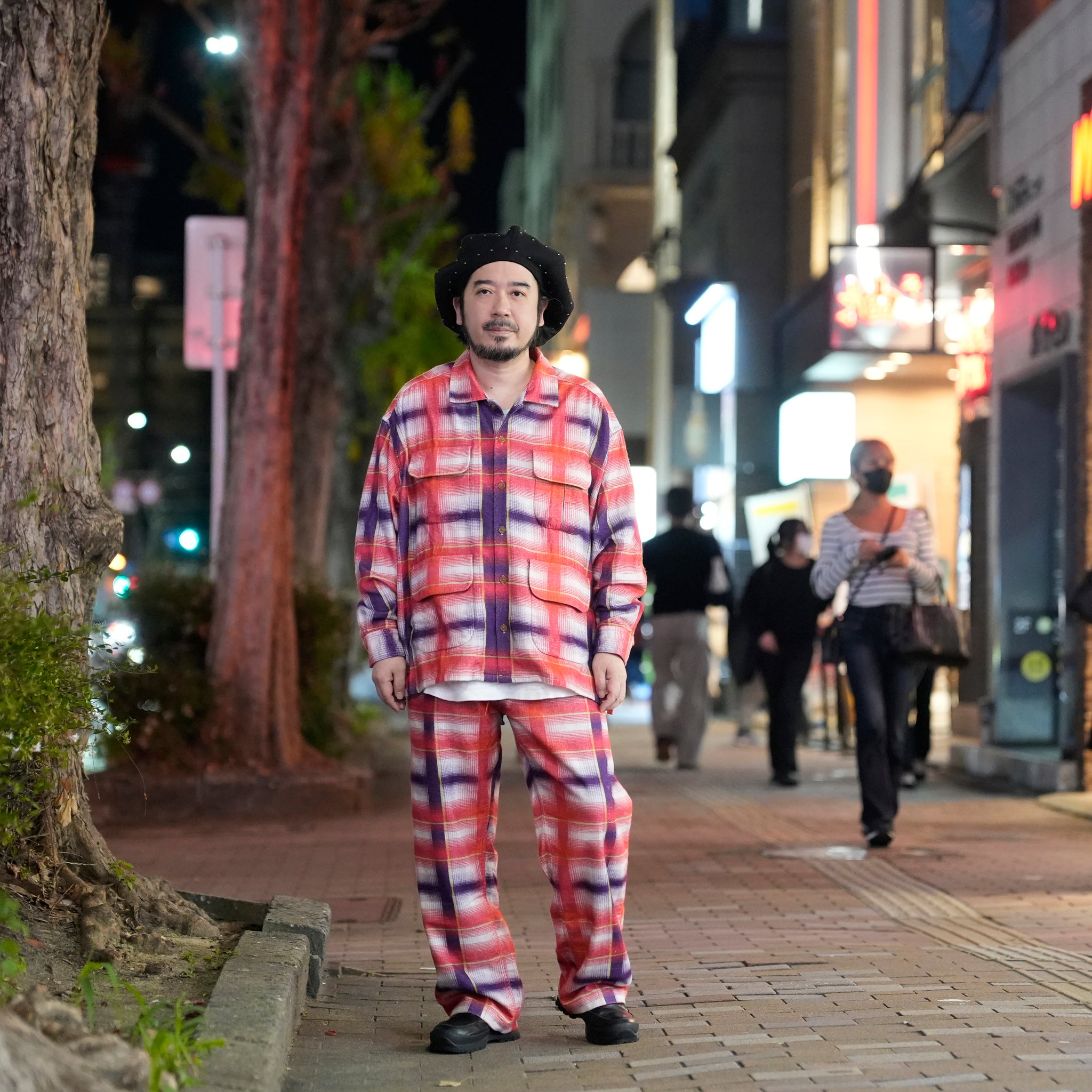 Lloyd | Printed flannel pajama pants | Color:RED-Navy | No:CZ-ImSt-365_red-yellow【IMPRESTORE_インプレストア】