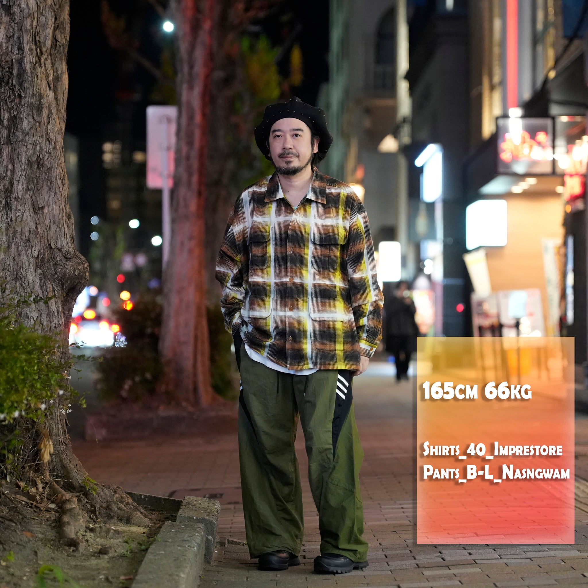 J.FOX | Printed flannel shirt| Color_Brown-Yellow | No_CZ-ImSt-355_Brown-Yellow【IMPRESTORE_インプレストア】