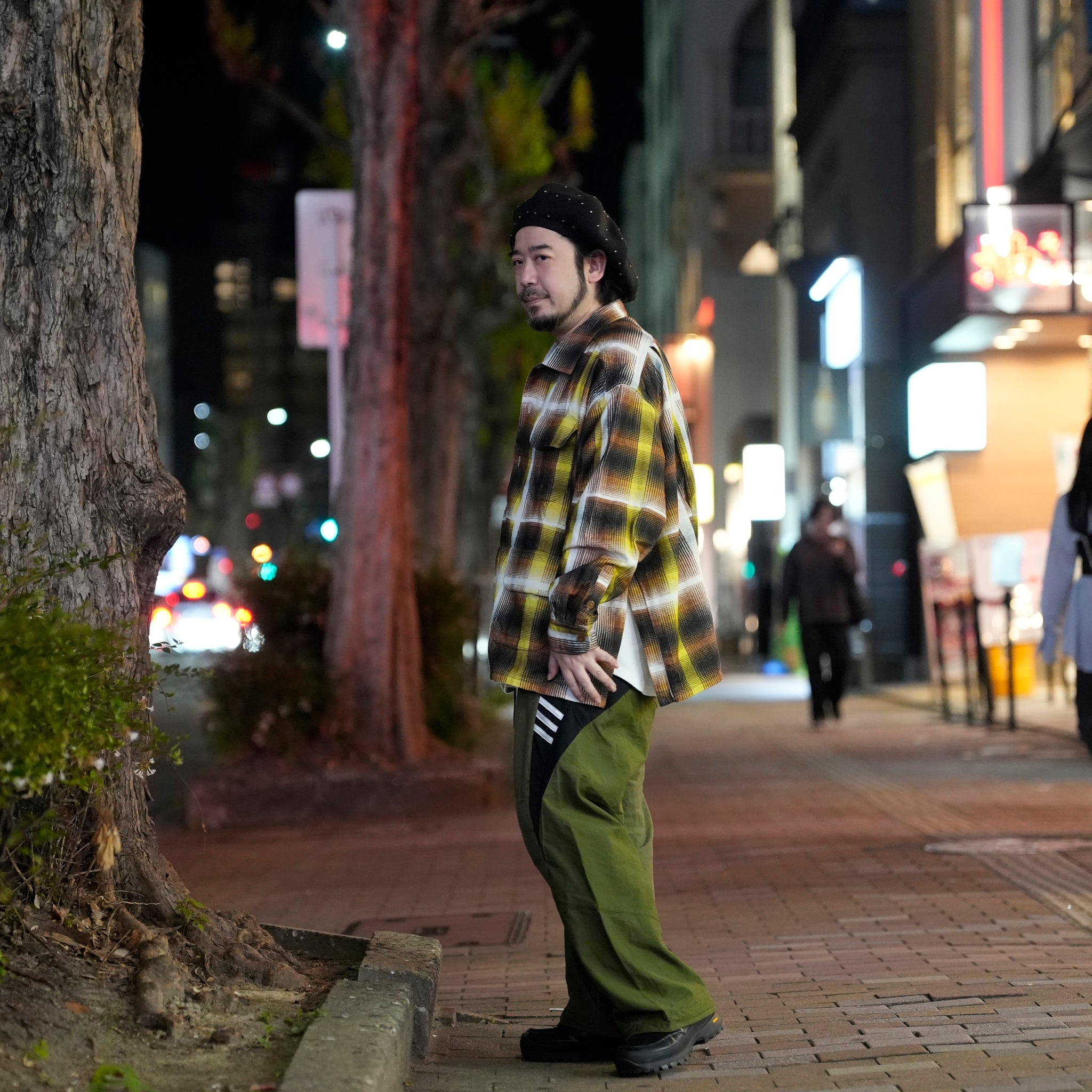 J.FOX | Printed flannel shirt| Color_Brown-Yellow | No_CZ-ImSt-355_Brown-Yellow【IMPRESTORE_インプレストア】