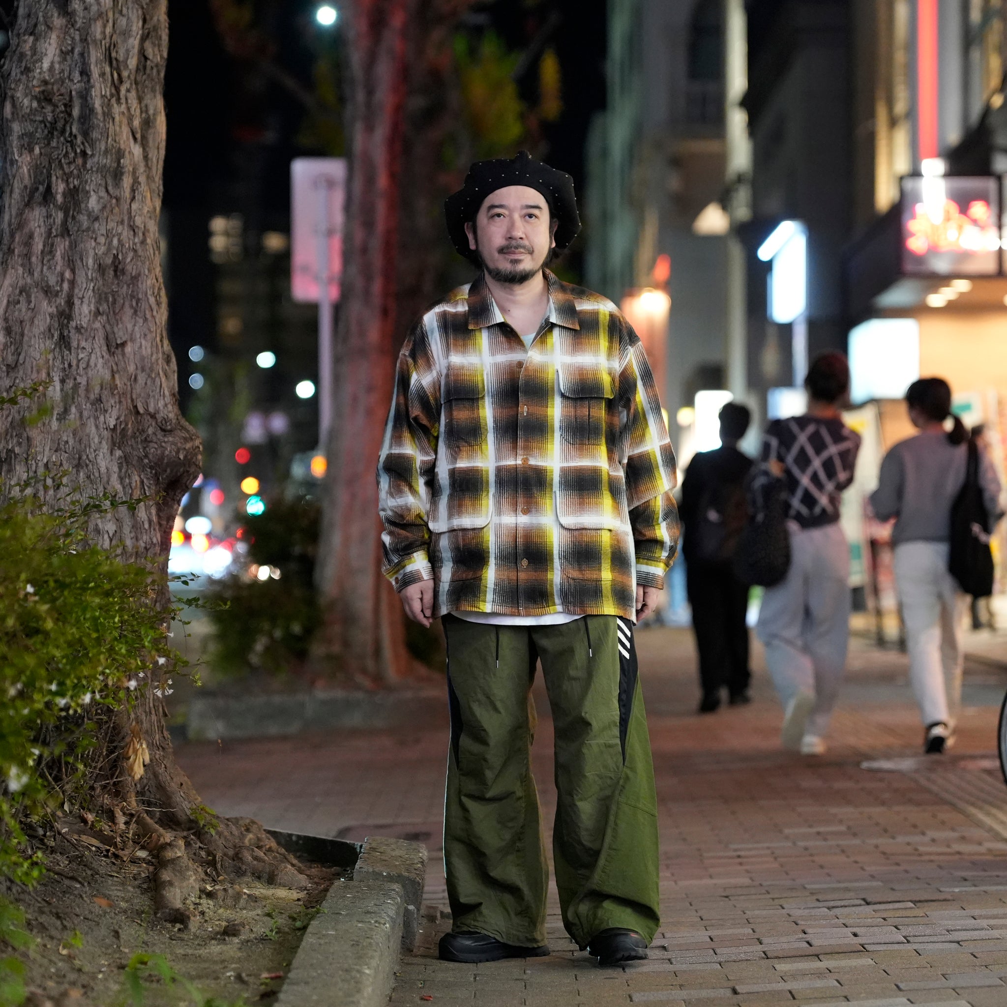 J.FOX | Printed flannel shirt| Color_Brown-Yellow | No_CZ-ImSt-355_Brown-Yellow【IMPRESTORE_インプレストア】