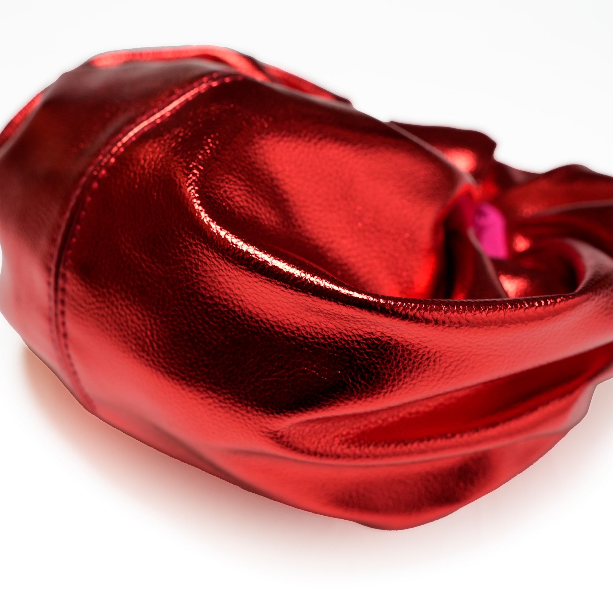 H-284_METALLIC RED | Croissant Shoulder Leather Mini | Color:Metallic Red【HELOYSE_エロイーズ】