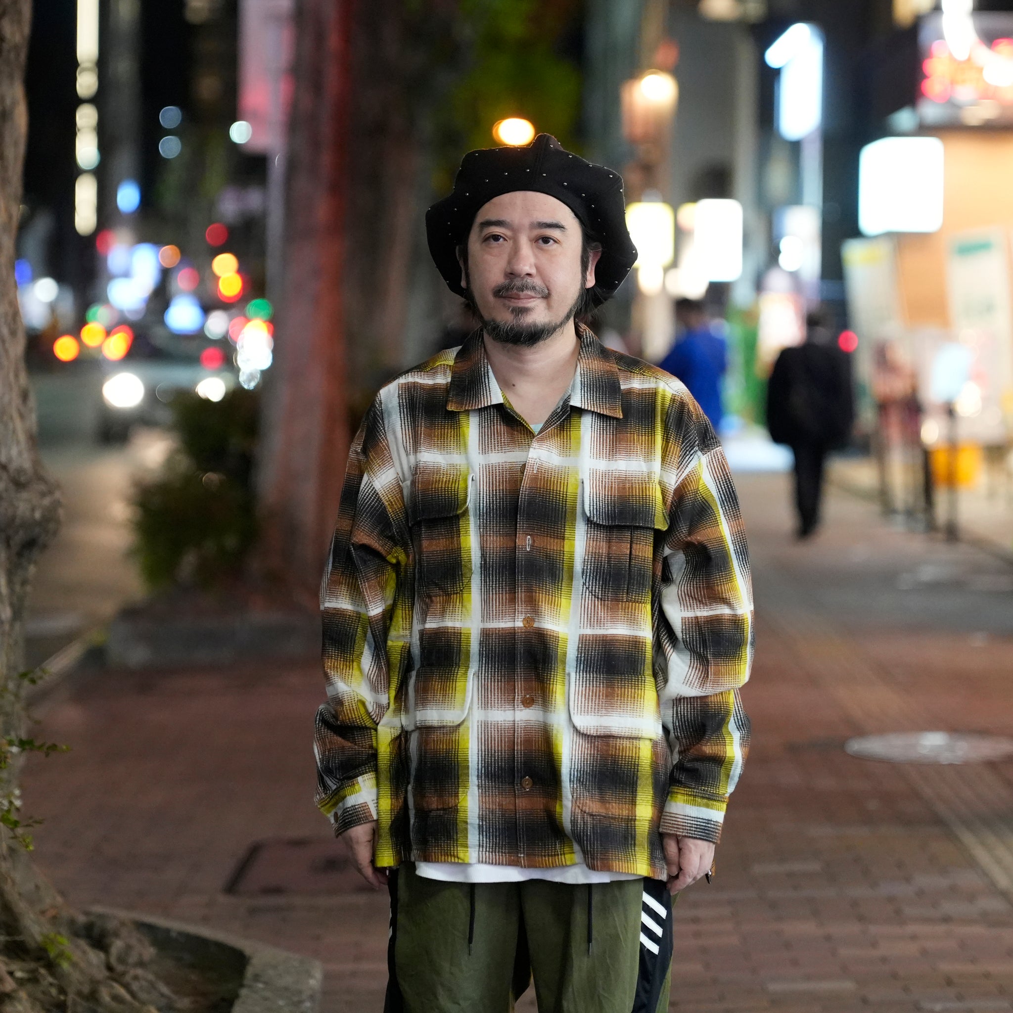 J.FOX | Printed flannel shirt| Color_Brown-Yellow | No_CZ-ImSt-355_Brown-Yellow【IMPRESTORE_インプレストア】