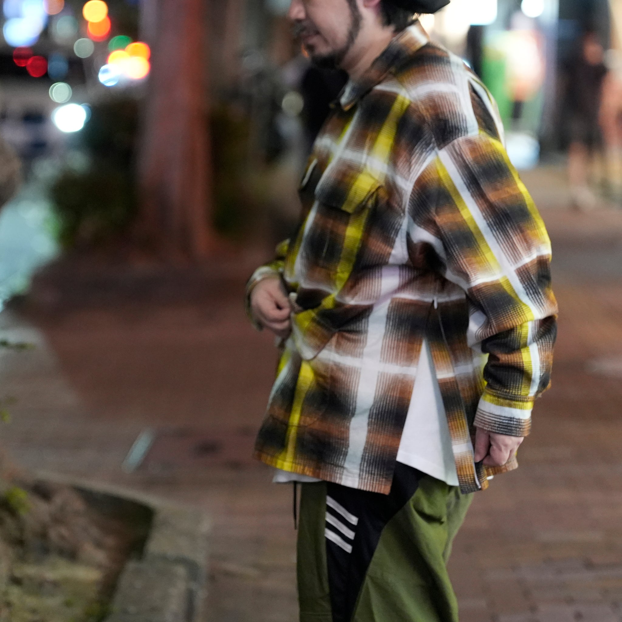 J.FOX | Printed flannel shirt| Color_Brown-Yellow | No_CZ-ImSt-355_Brown-Yellow【IMPRESTORE_インプレストア】