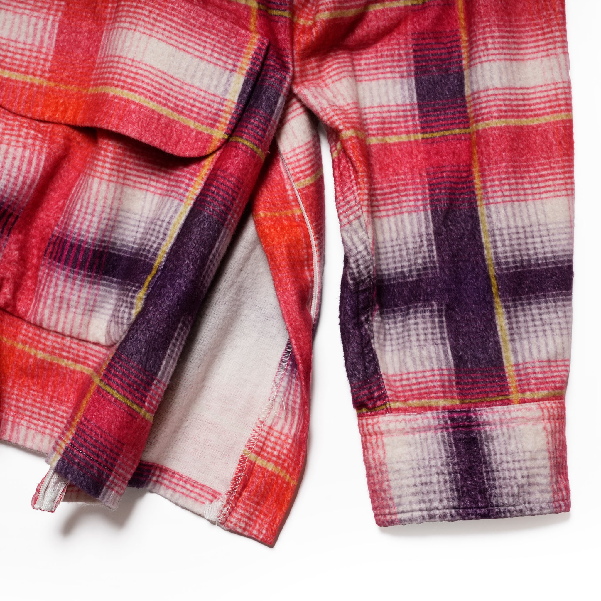 J.FOX | Printed flannel shirt| Color_Red-Navy | No_CZ-ImSt-355_Red-Navy【IMPRESTORE_インプレストア】