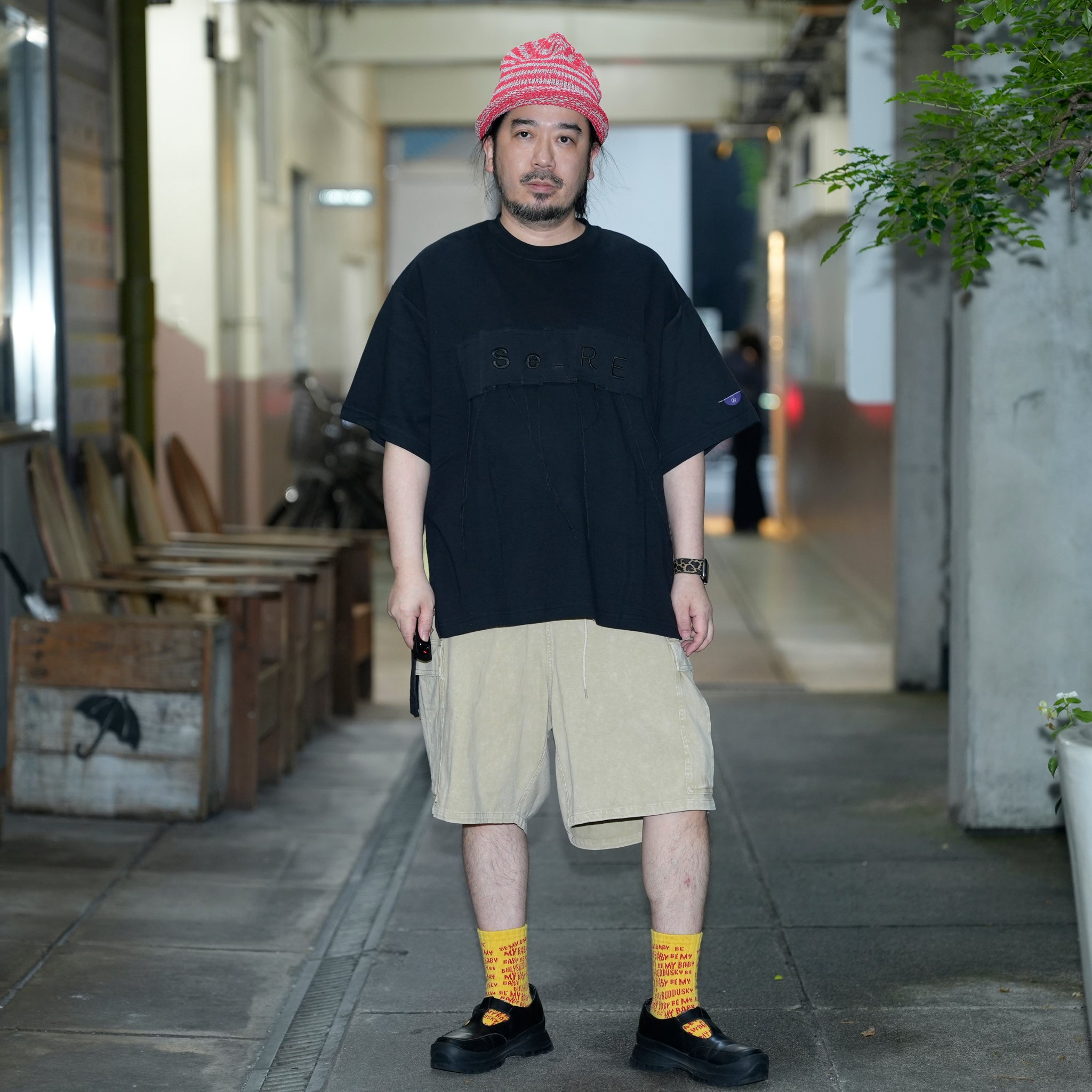 SNS24-RE-T02 | SeRE：FYI tee -BLACK 【SEIVSON_セイブソン】