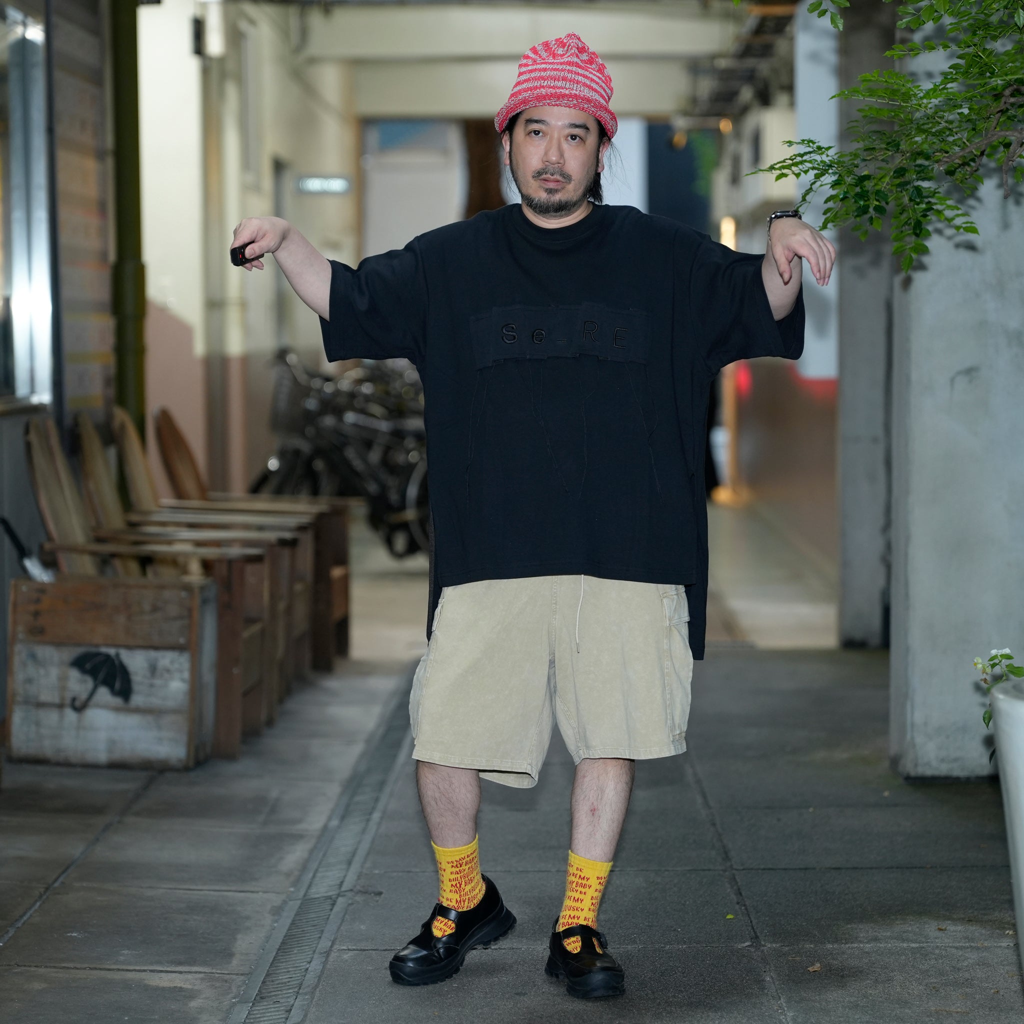SNS24-RE-T02 | SeRE：FYI tee -BLACK 【SEIVSON_セイブソン】