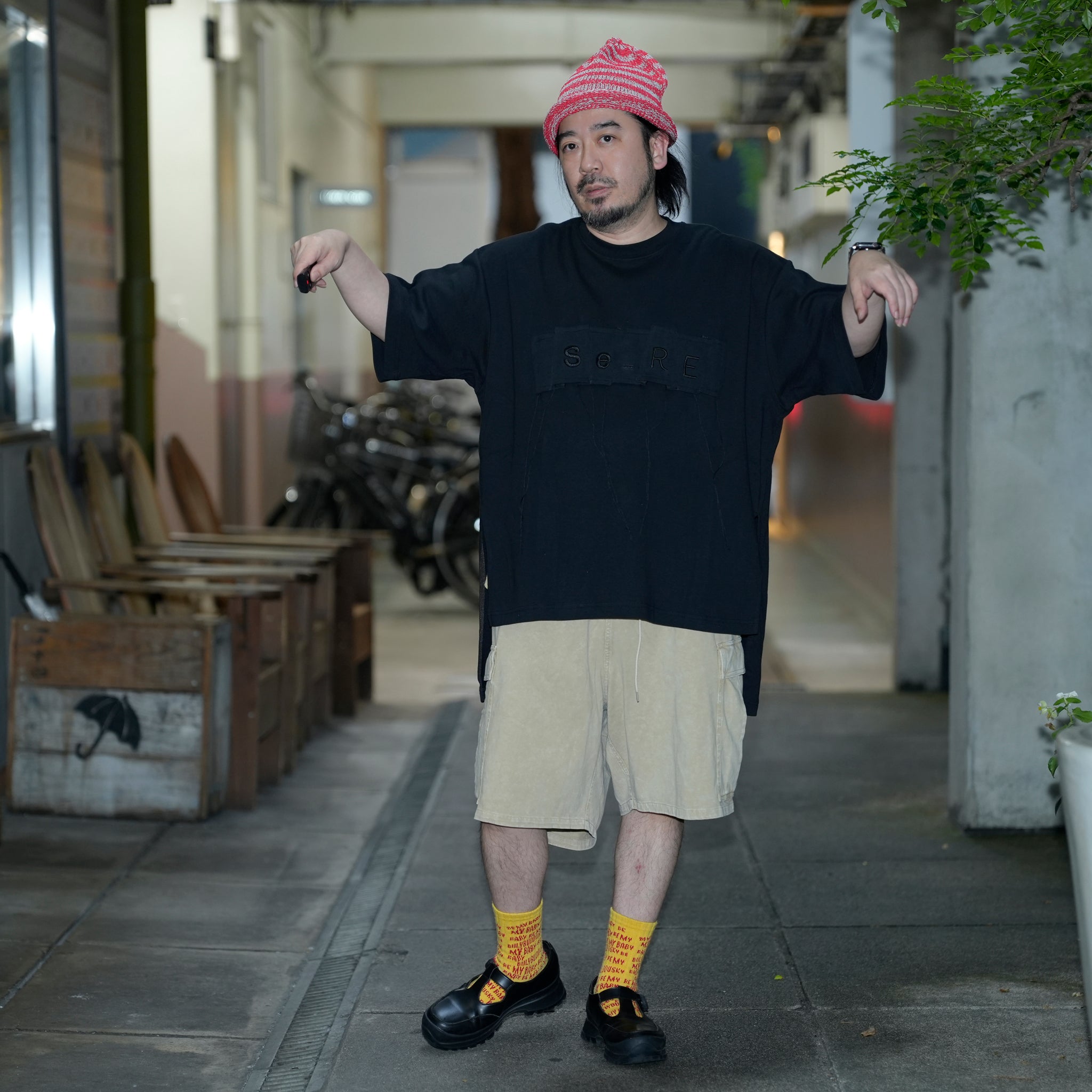 SNS24-RE-T02 | SeRE：FYI tee -BLACK 【SEIVSON_セイブソン】