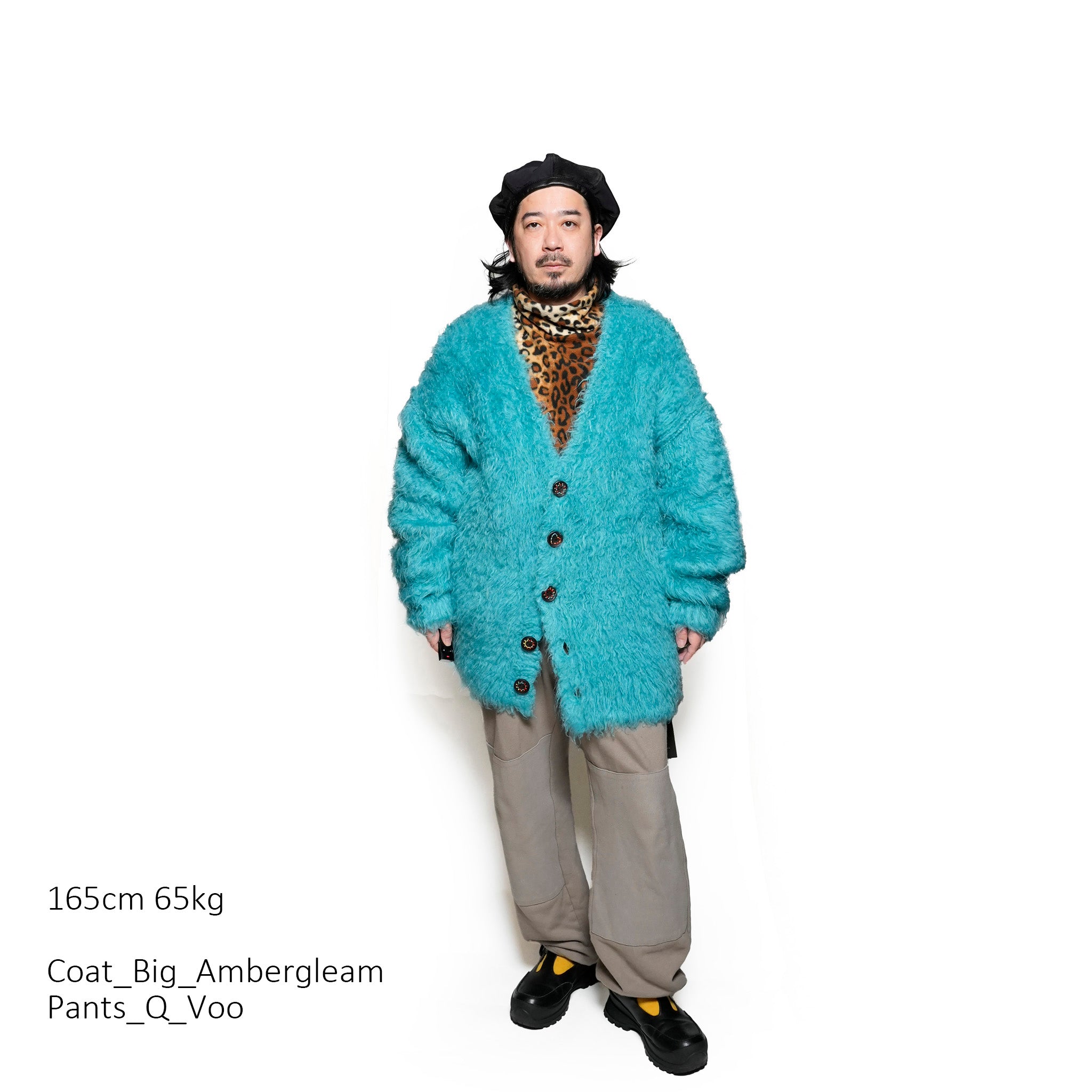 Monster Knit Cardigan | Color:Turquoise | Size:Big【AMBERGLEAM_アンバーグリーム】| 1231141113