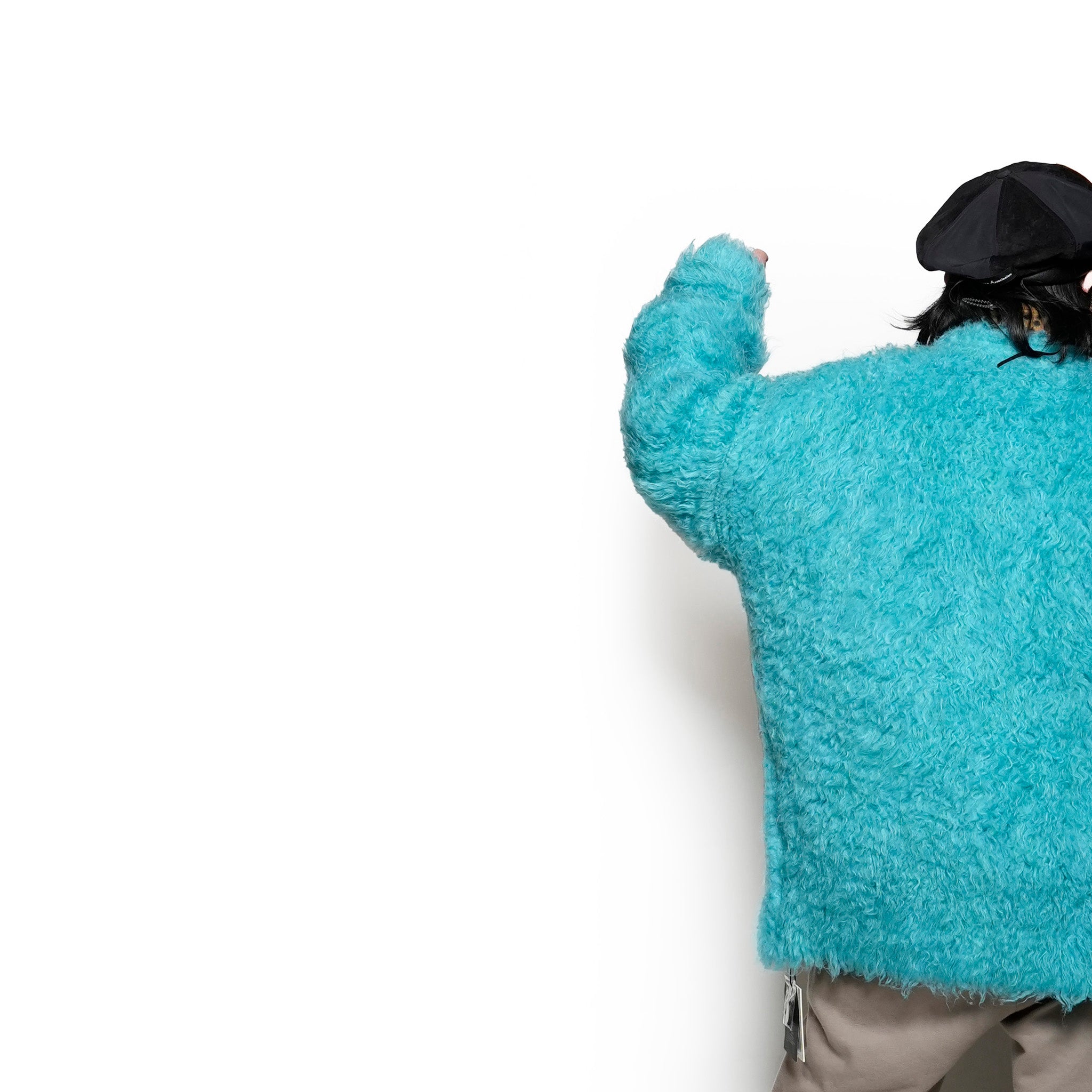 Monster Knit Cardigan | Color:Turquoise | Size:Big【AMBERGLEAM_アンバーグリーム】| 1231141113