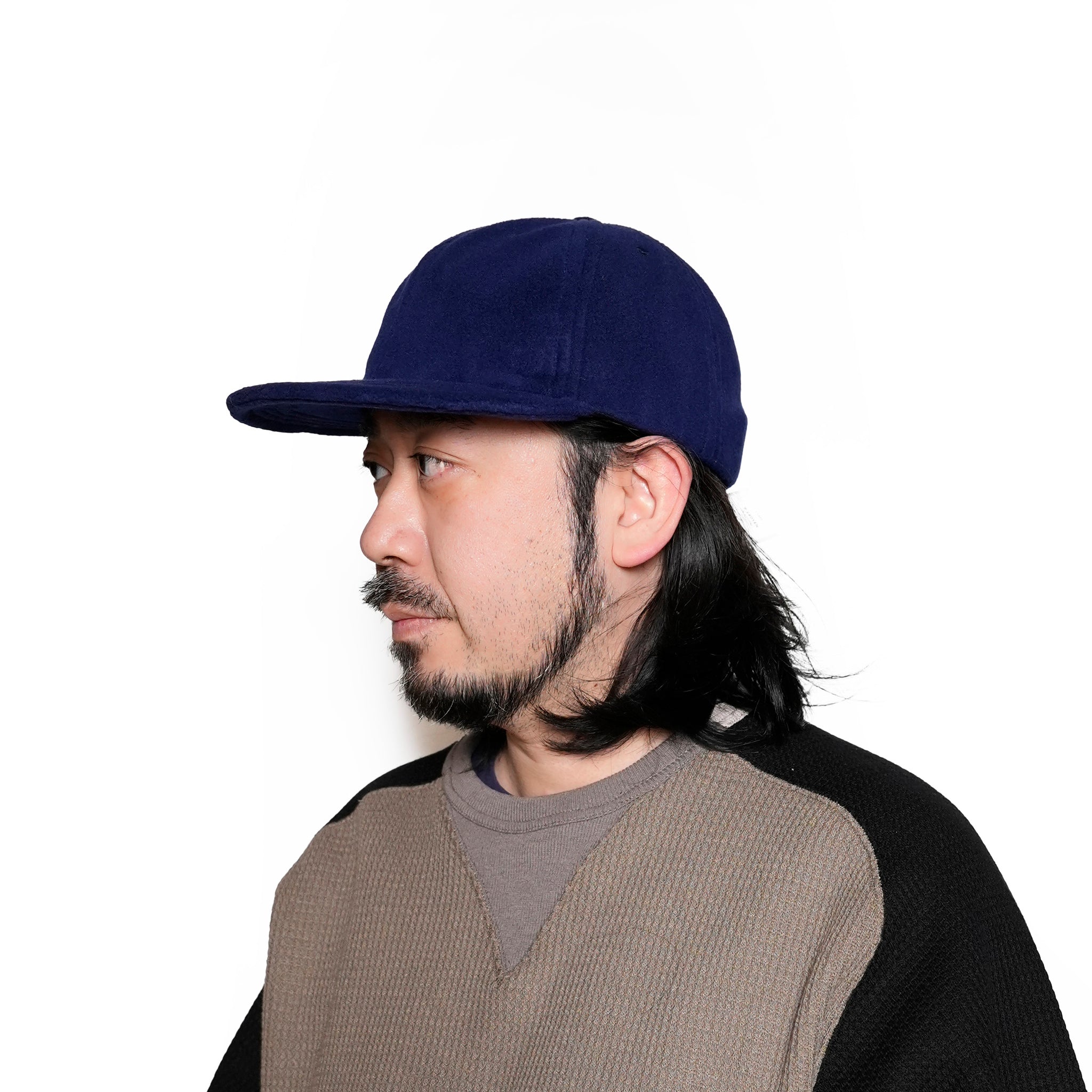 *Polar Fleece B.B. Caps / Made In USA | Color:Black/Navy【NOBRAND】