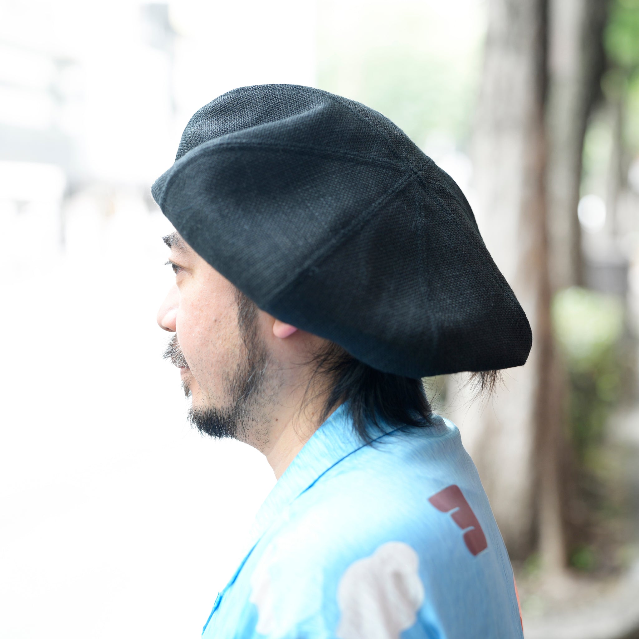 JUTE 8 PANELS BIG BERET | Color_Black/Natural | No_25-2-HT8BB【ORIGINAL JOHN_オリジナルジョン】
