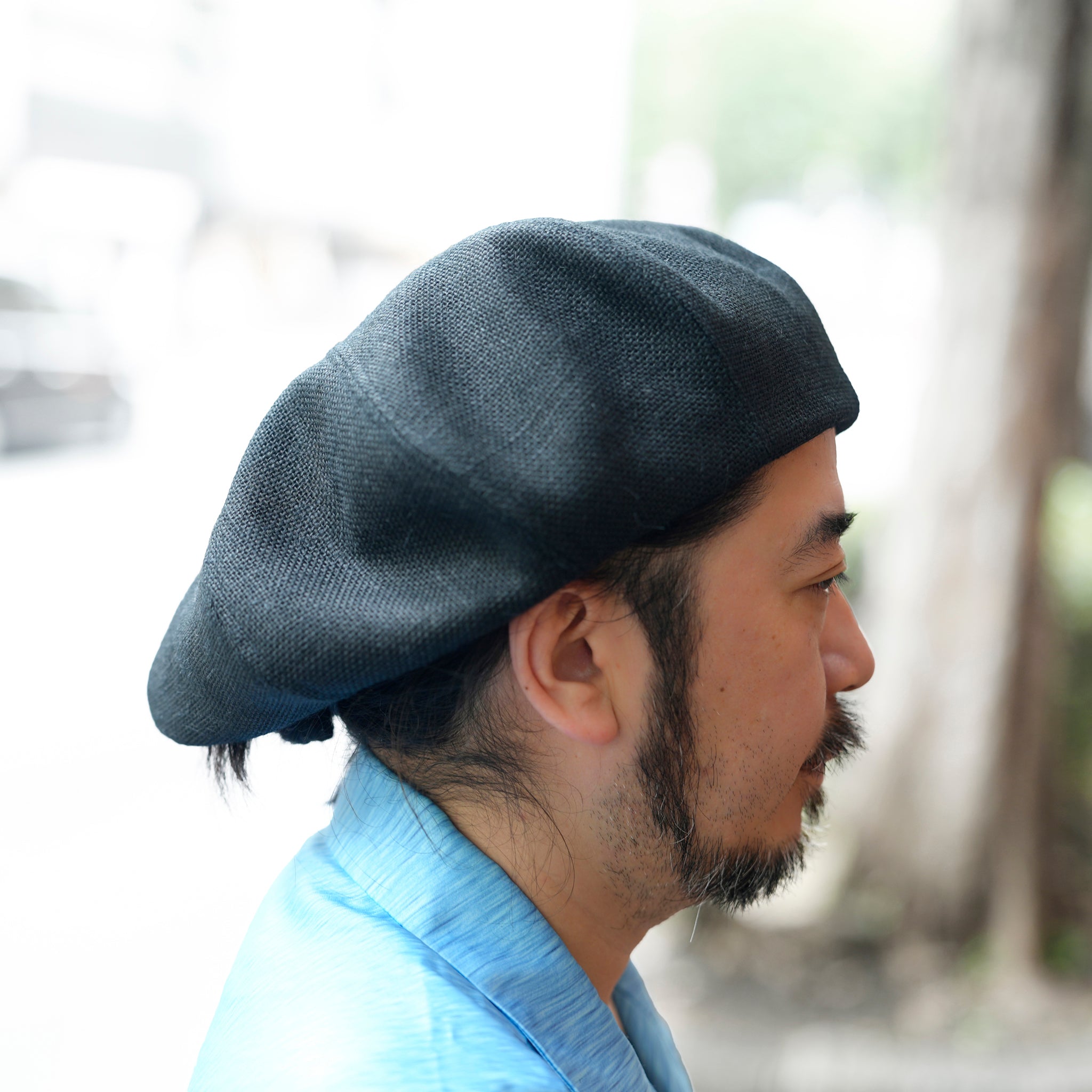 JUTE 8 PANELS BIG BERET | Color_Black/Natural | No_25-2-HT8BB【ORIGINAL JOHN_オリジナルジョン】