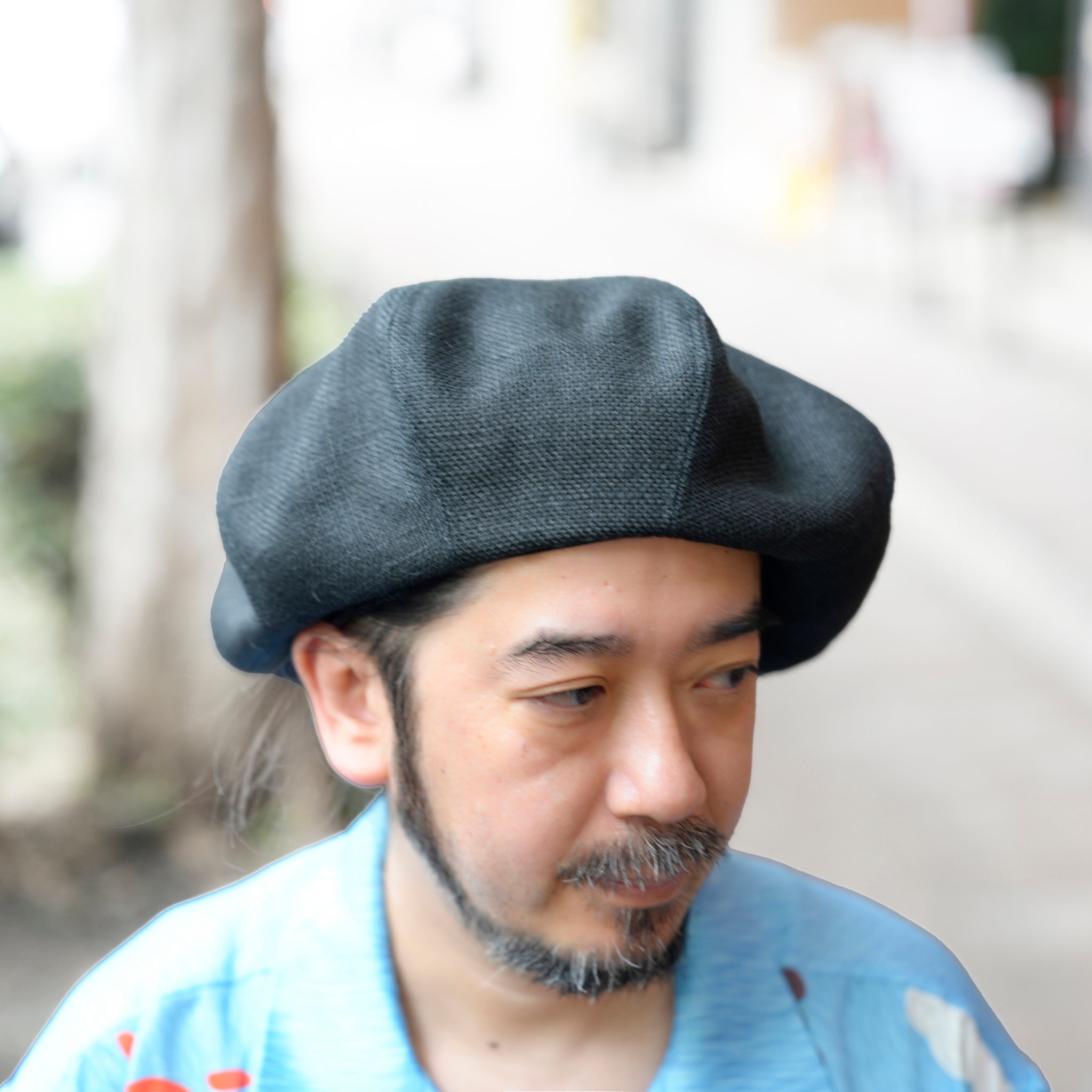 JUTE 8 PANELS BIG BERET | Color_Black/Natural | No_25-2-HT8BB【ORIGINAL JOHN_オリジナルジョン】