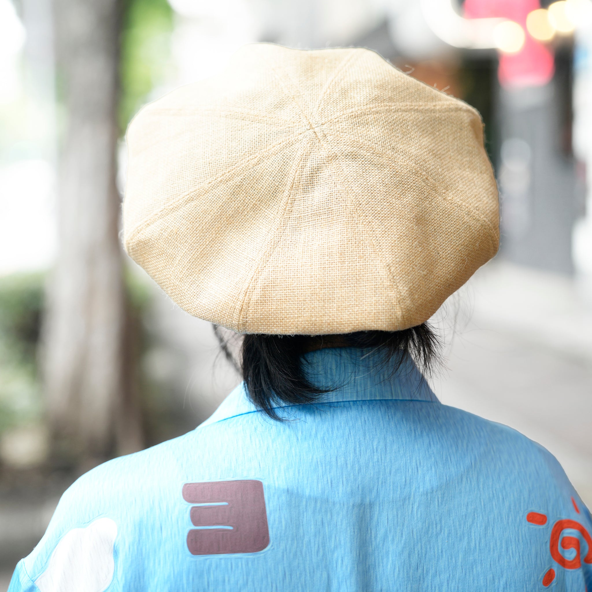 JUTE 8 PANELS BIG BERET | Color_Black/Natural | No_25-2-HT8BB【ORIGINAL JOHN_オリジナルジョン】