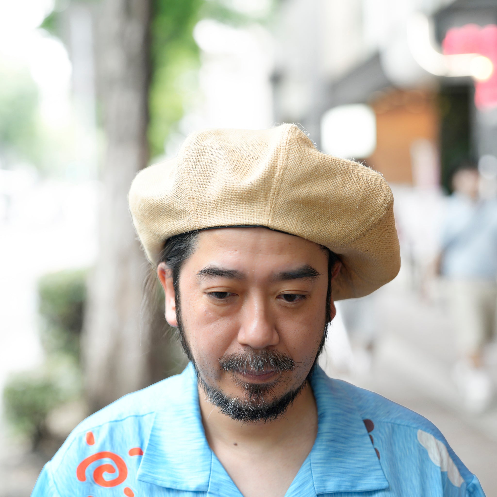 JUTE 8 PANELS BIG BERET | Color_Black/Natural | No_25-2-HT8BB【ORIGINAL JOHN_オリジナルジョン】