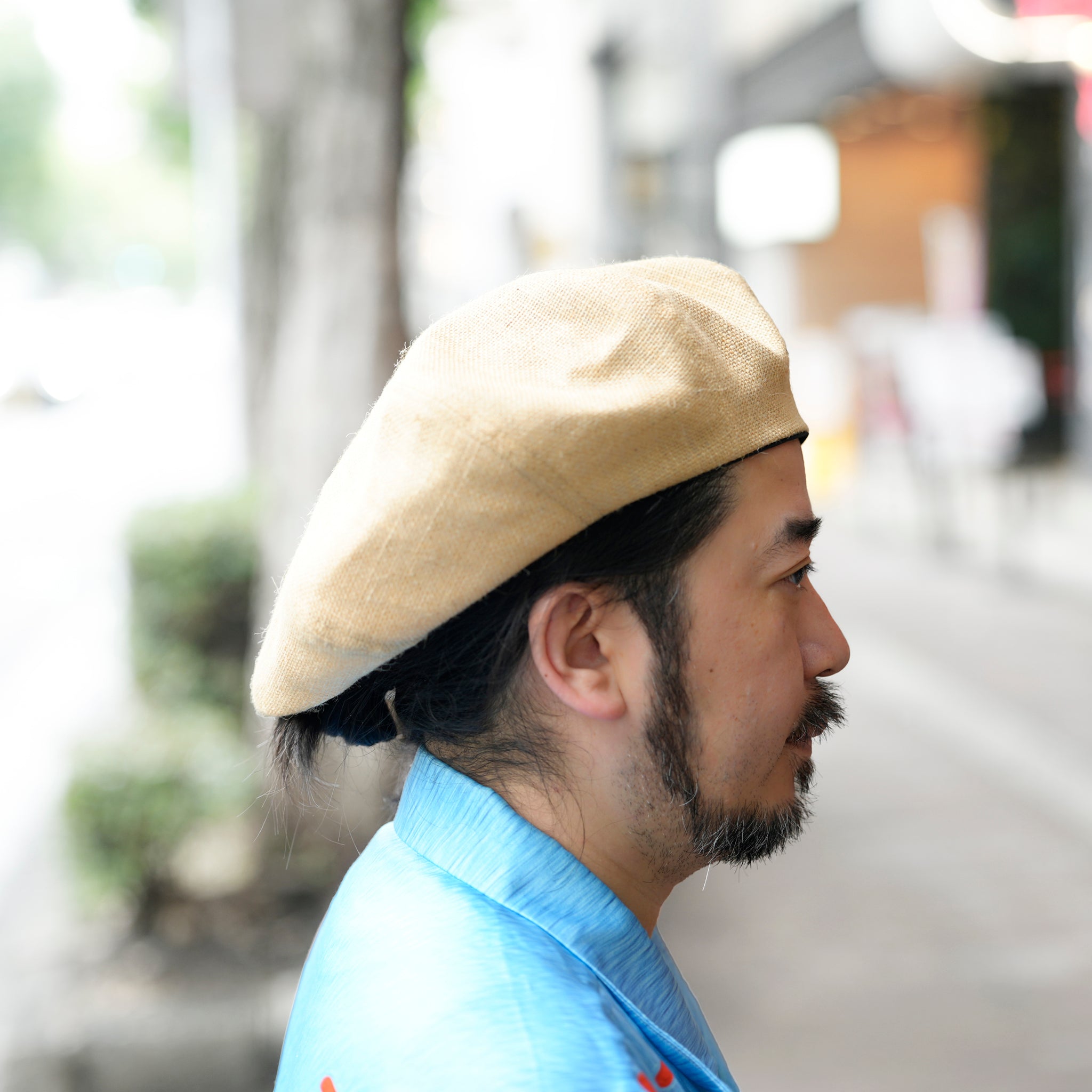 JUTE 8 PANELS BIG BERET | Color_Black/Natural | No_25-2-HT8BB【ORIGINAL JOHN_オリジナルジョン】