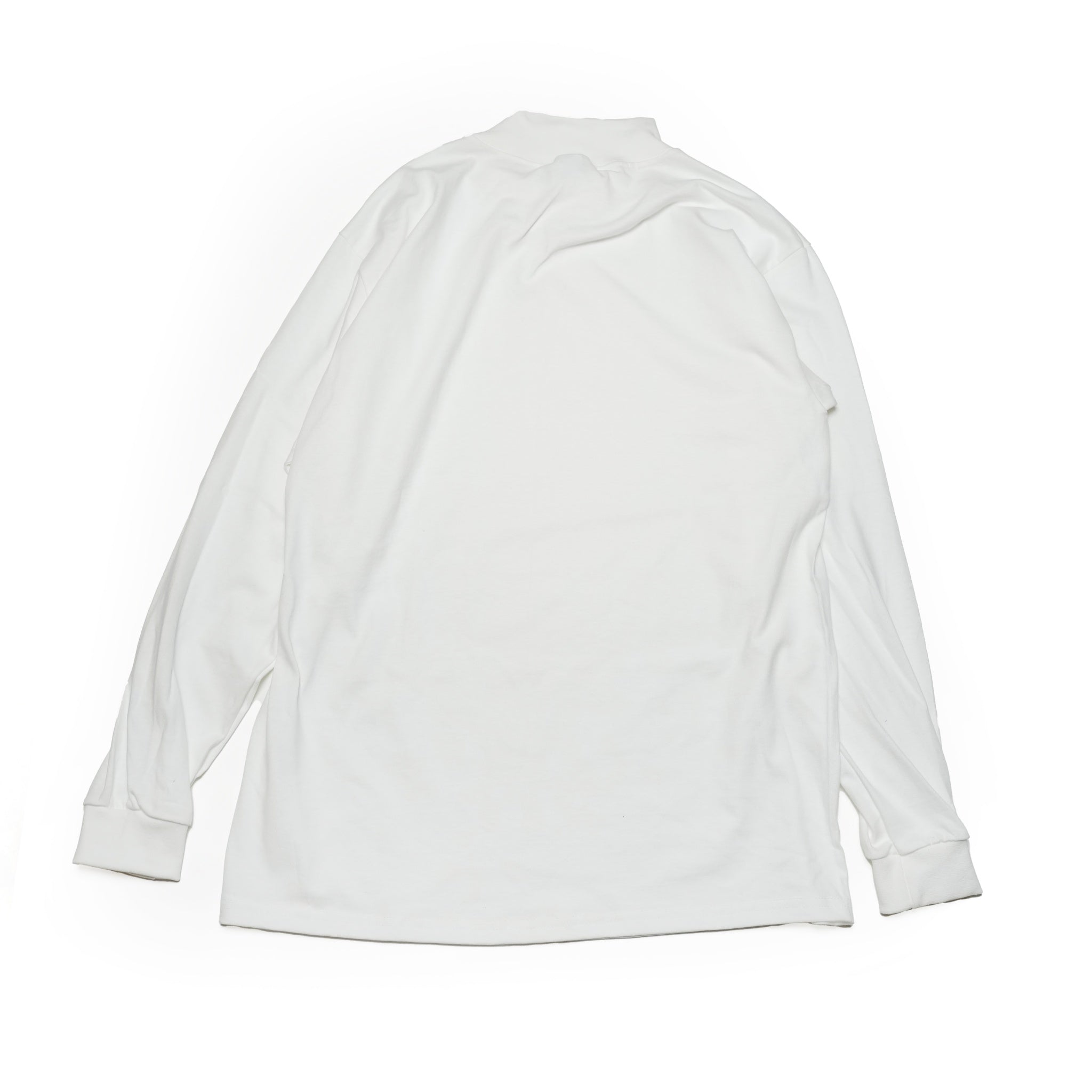 cal01w | 7o z Cotton Mock LS Tee | Color:White【Cal Cru】