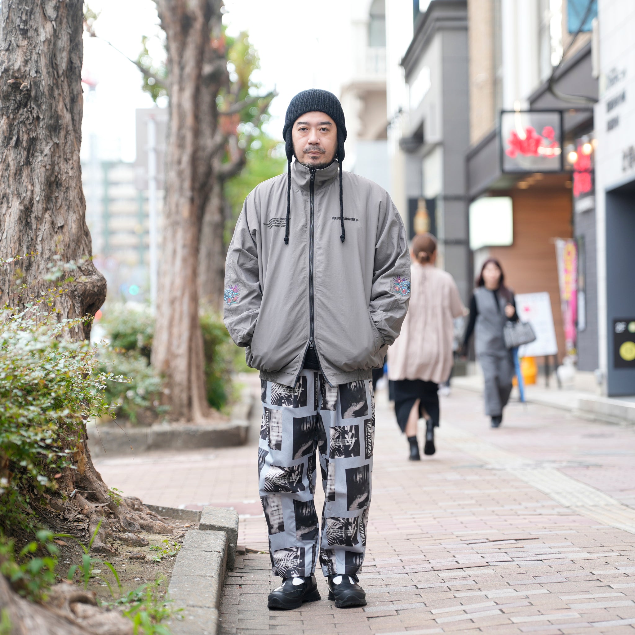 泥酔倶楽部 Reversible  jacket Grey XL FLORA PANTHER REVERSIBLE JACKET – Gray | VIRGOwearworks