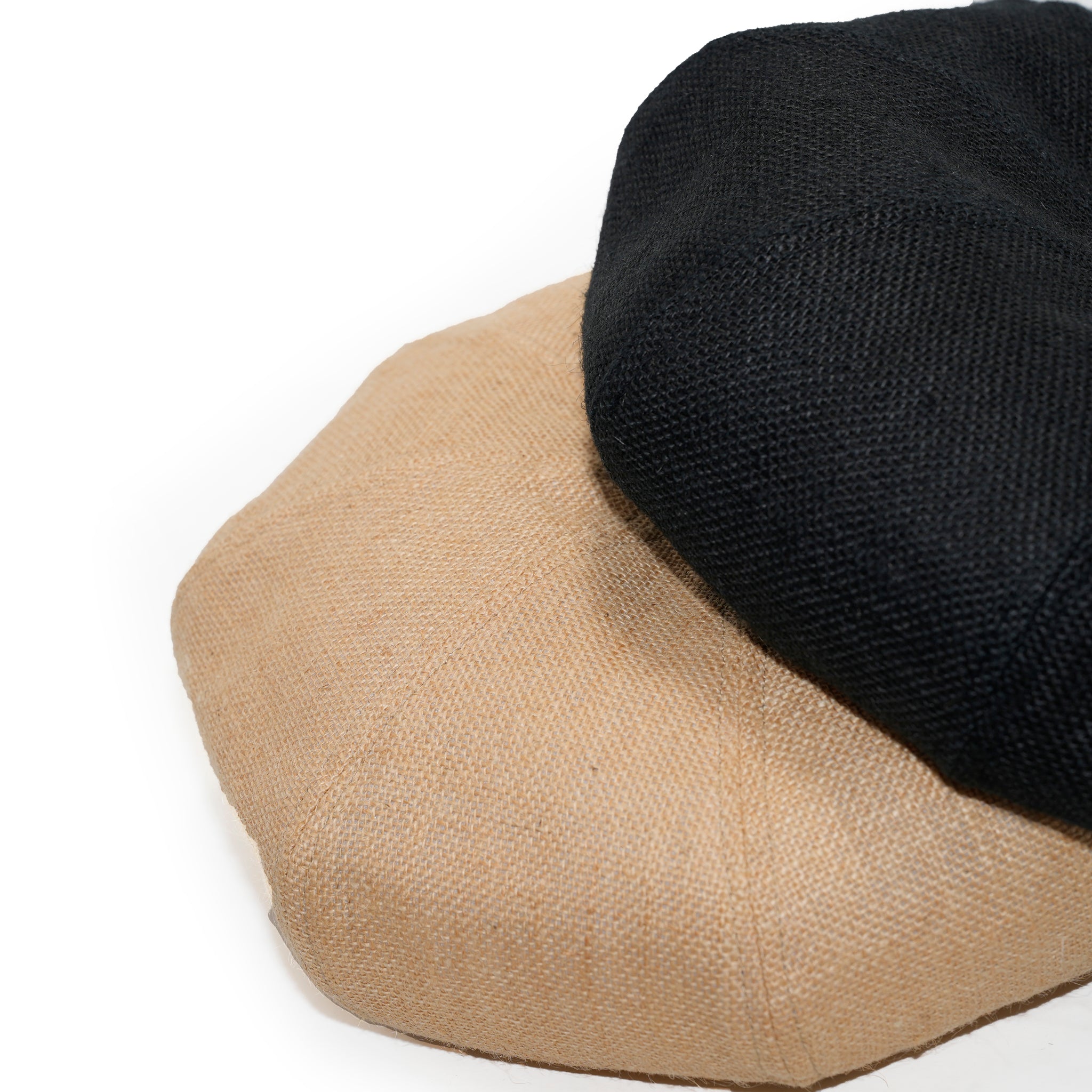 JUTE 8 PANELS BIG BERET | Color_Black/Natural | No_25-2-HT8BB【ORIGINAL JOHN_オリジナルジョン】